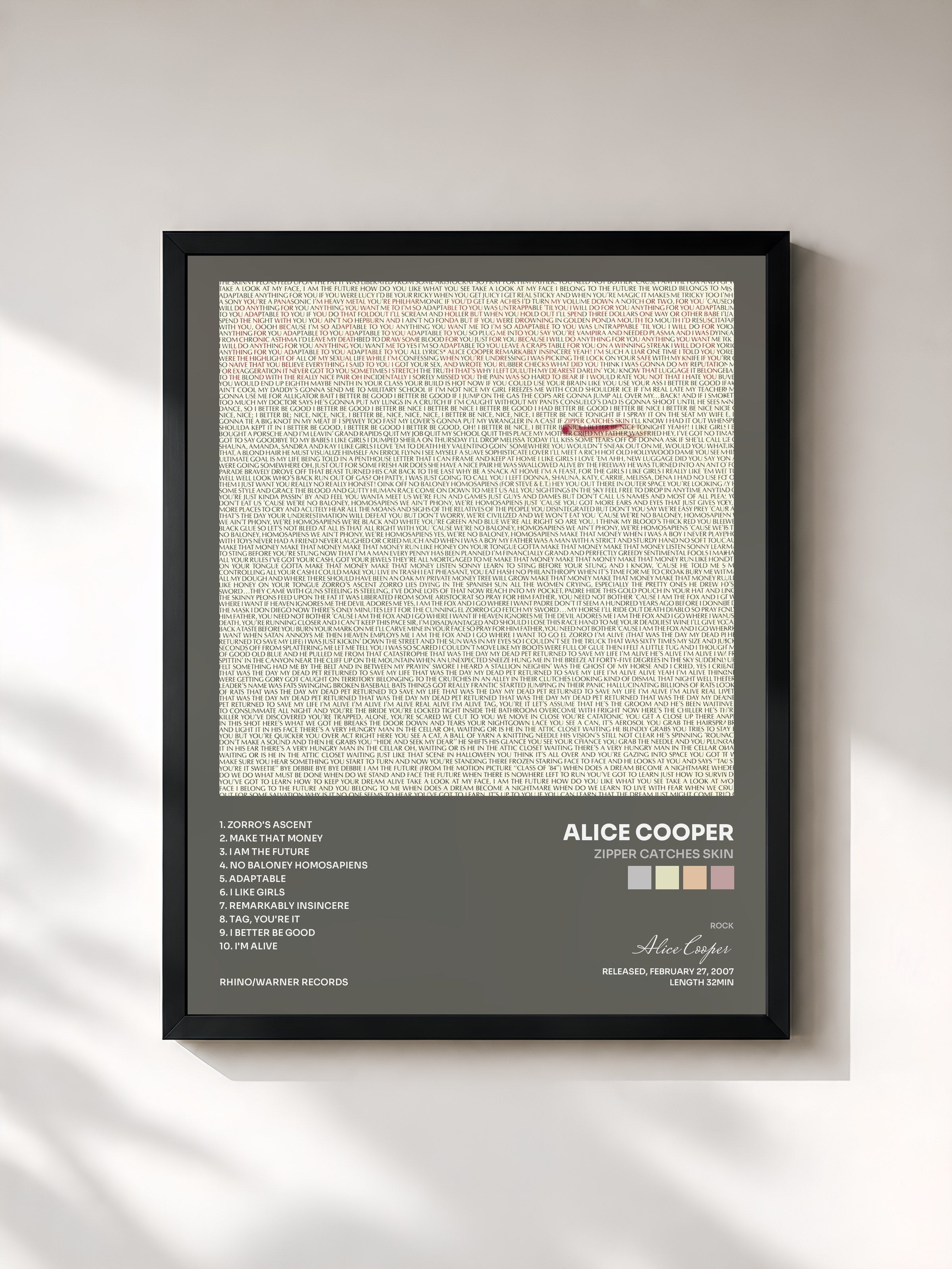 Alice Cooper · Zipper Catches Skin