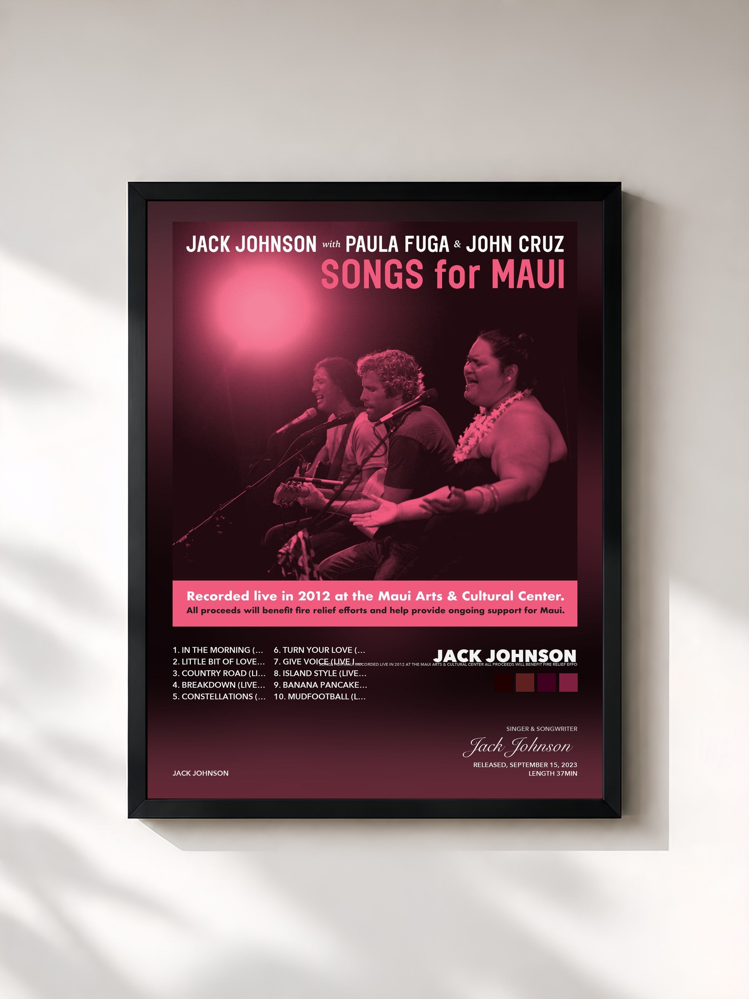 Jack Johnson – Songs For MAUI (Recorded Live in 2012 at the Maui Arts & Cultural Center All proceeds will benefit fire relief effo
