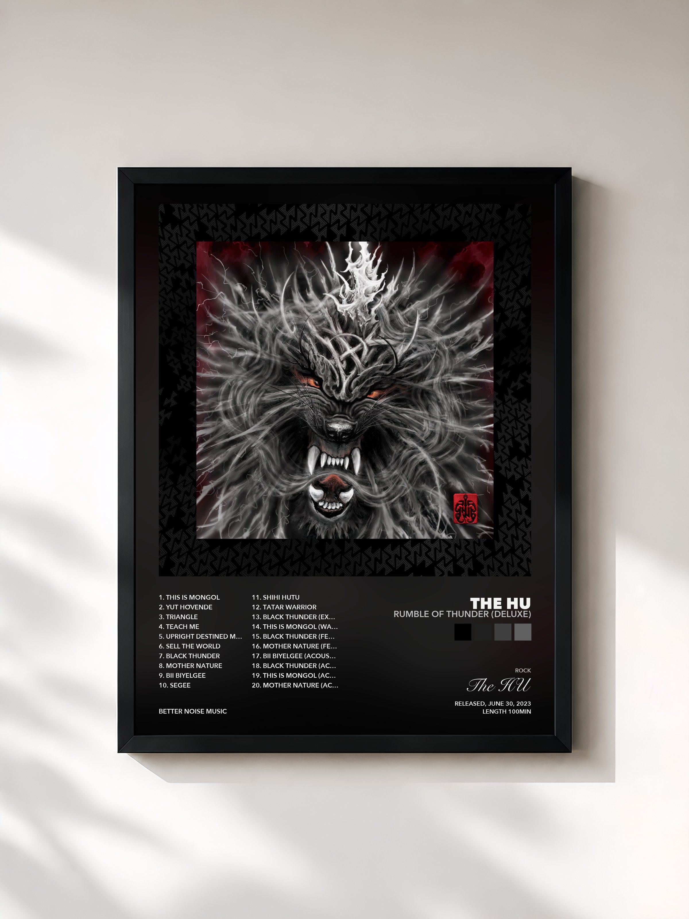 Tableau de l'album Rumble of Thunder (Deluxe) de The HU, imprimé et encadré en France
