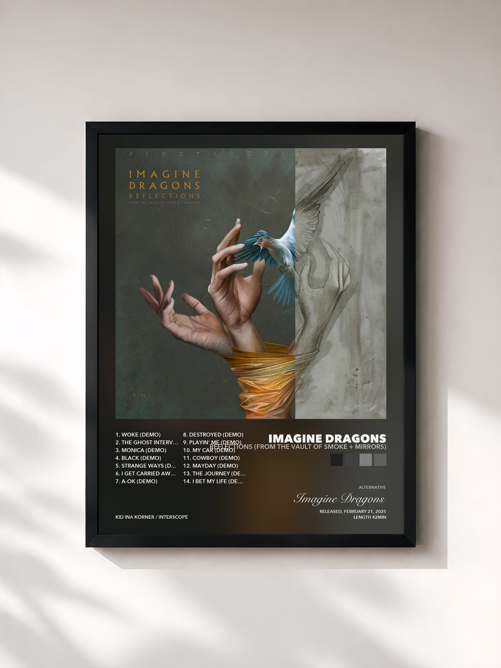 Tableau de l'album Reflections (From The Vault Of Smoke + Mirrors) de Imagine Dragons, imprimé et encadré en France