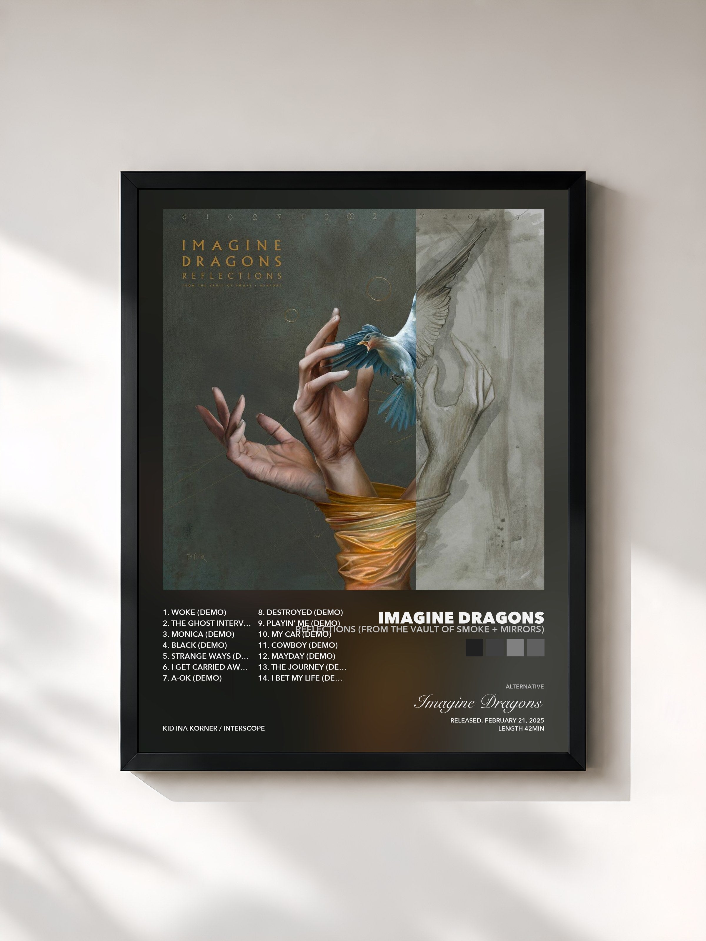 Tableau de l'album Reflections (From The Vault Of Smoke + Mirrors) de Imagine Dragons, imprimé et encadré en France