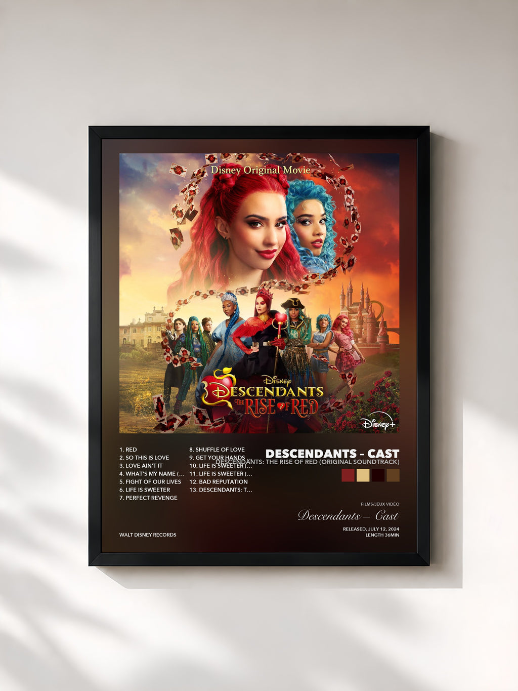 Tableau de l'album Descendants: The Rise of Red (Original Soundtrack) de Descendants – Cast, imprimé et encadré en France