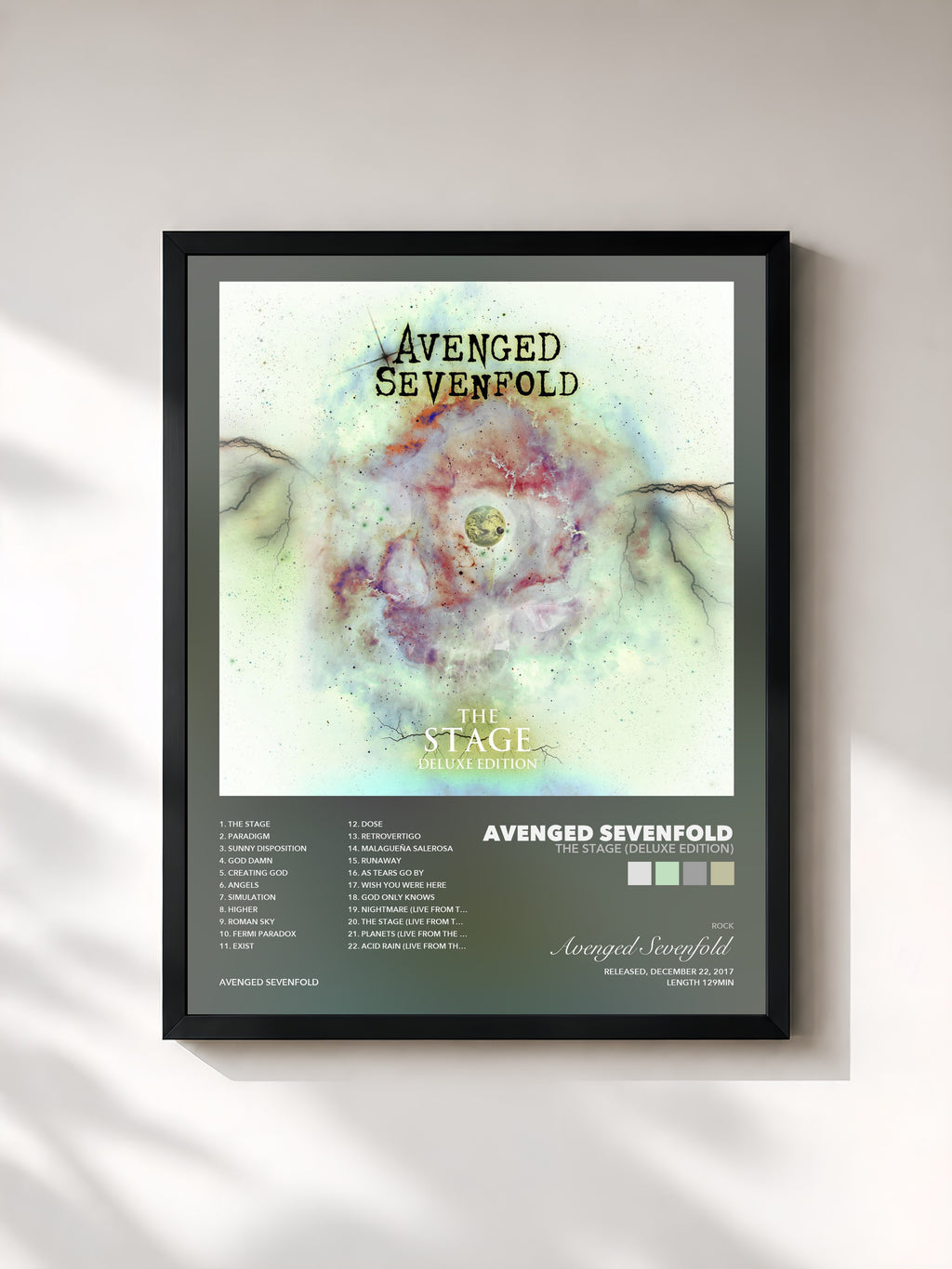 Tableau de l'album The Stage (Deluxe Edition) de Avenged Sevenfold, imprimé et encadré en France