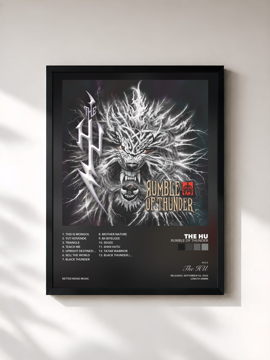 Tableau de l'album Rumble Of Thunder de The HU, imprimé et encadré en France