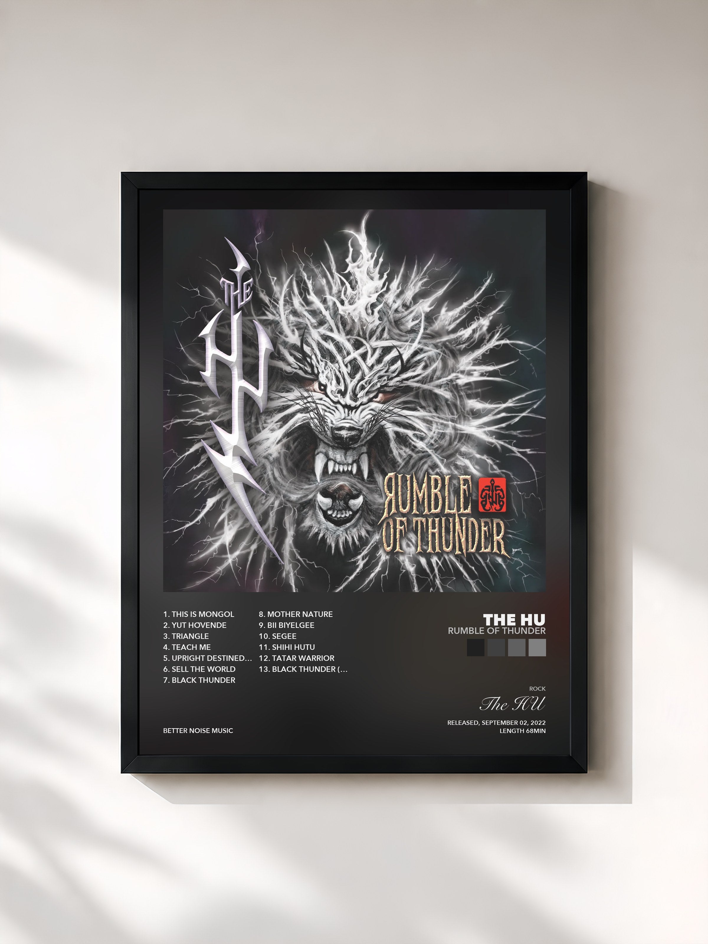 Tableau de l'album Rumble Of Thunder de The HU, imprimé et encadré en France