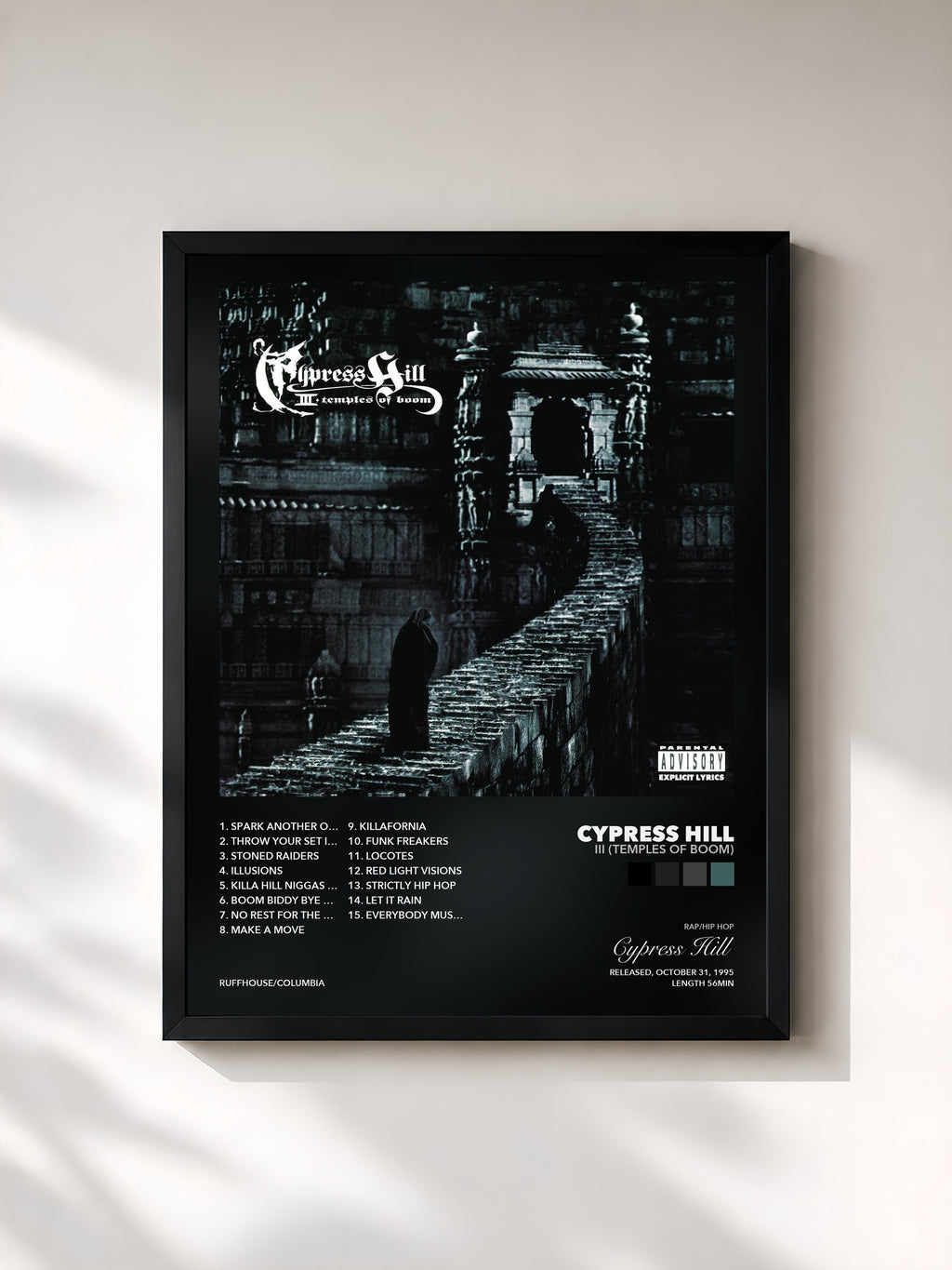 Tableau de l'album Iii (Temples Of Boom) de Cypress Hill, imprimé et encadré en France