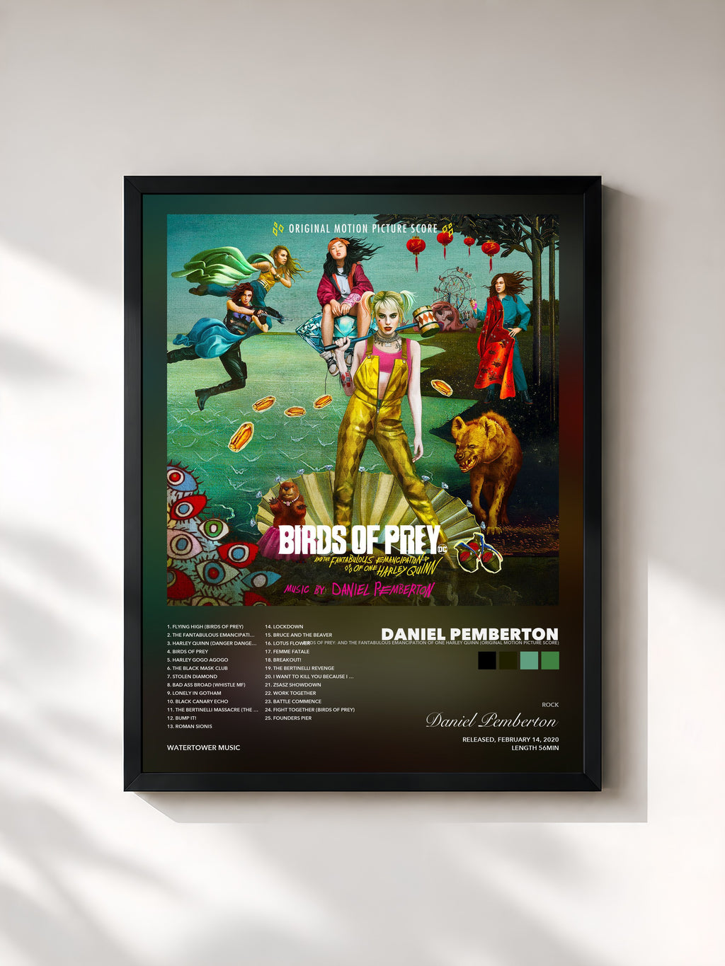 Tableau de l'album Birds of Prey: And the Fantabulous Emancipation of One Harley Quinn (Original Motion Picture Score) de Daniel Pemberton, imprimé et encadré en France
