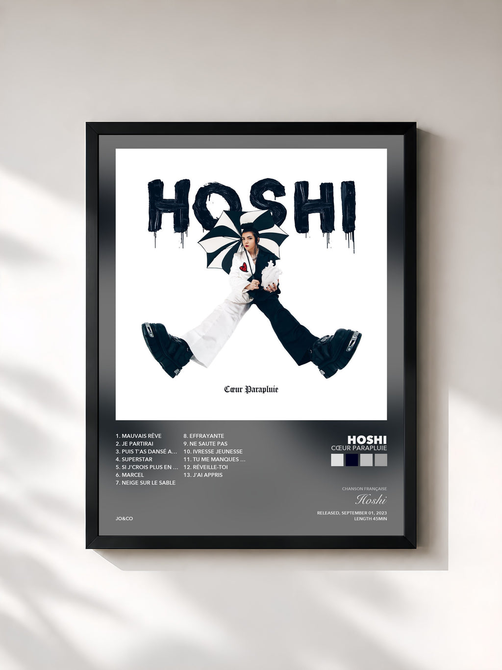 Tableau de l'album Cœur parapluie de Hoshi, imprimé et encadré en France