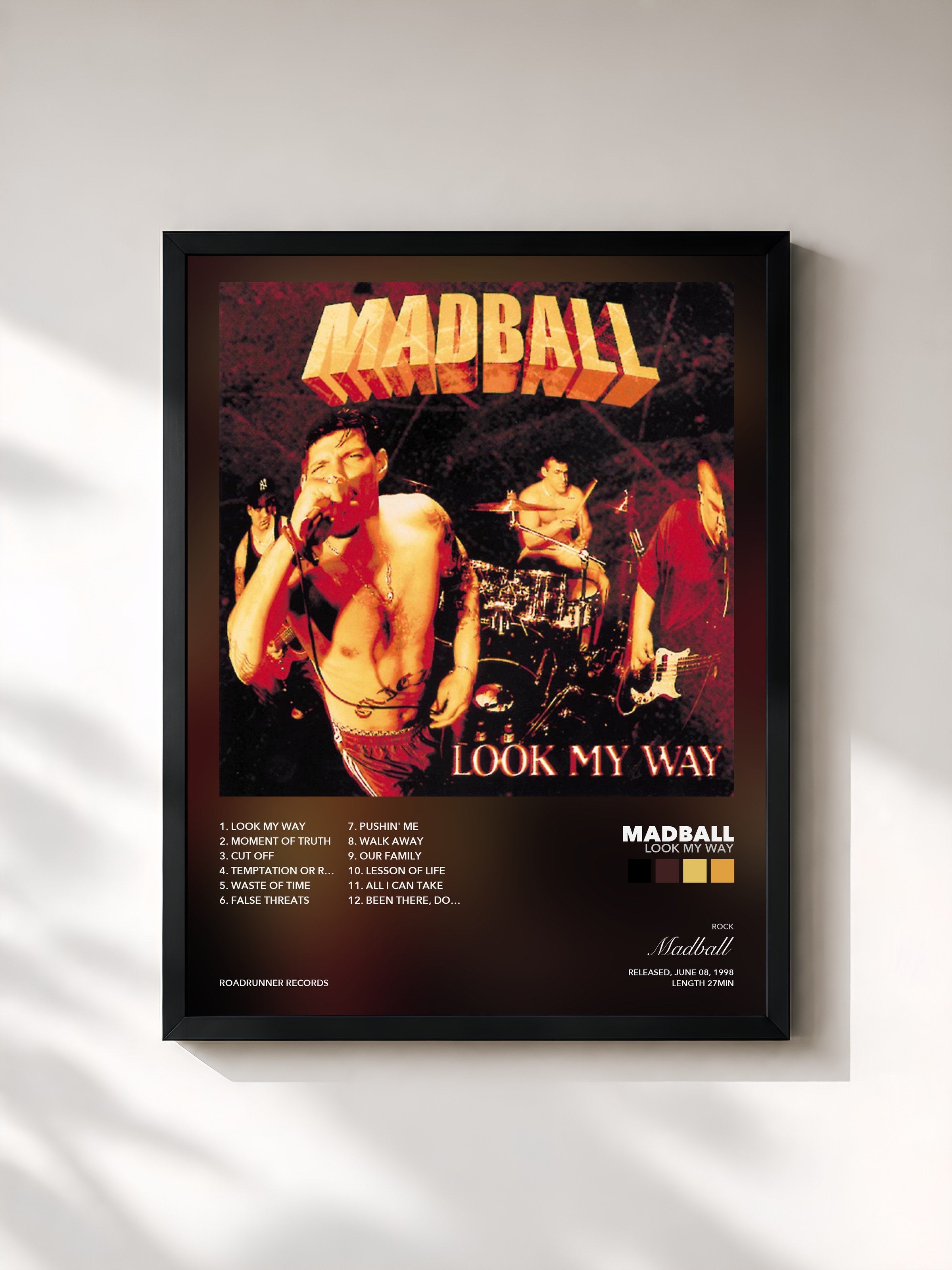 Tableau de l'album Look My Way de Madball, imprimé et encadré en France