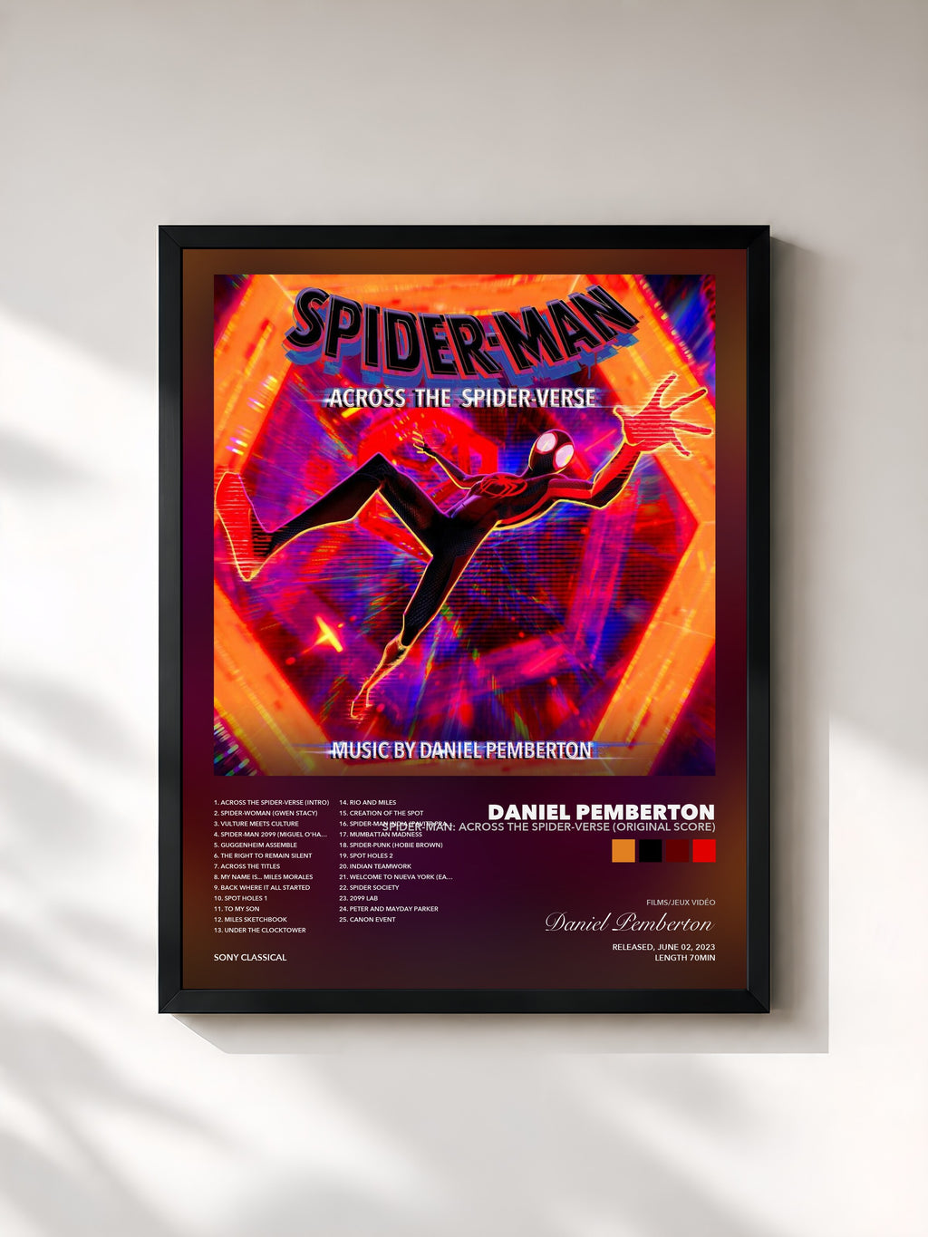 Tableau de l'album Spider-Man: Across the Spider-Verse (Original Score) de Daniel Pemberton, imprimé et encadré en France