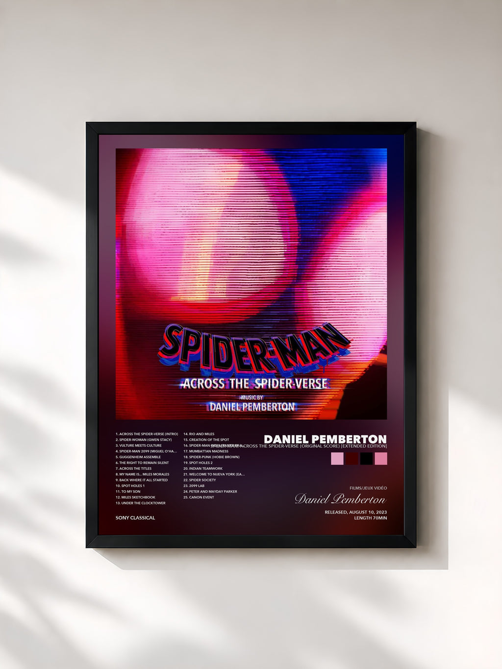 Tableau de l'album Spider-Man: Across the Spider-Verse (Original Score) [Extended Edition] de Daniel Pemberton, imprimé et encadré en France
