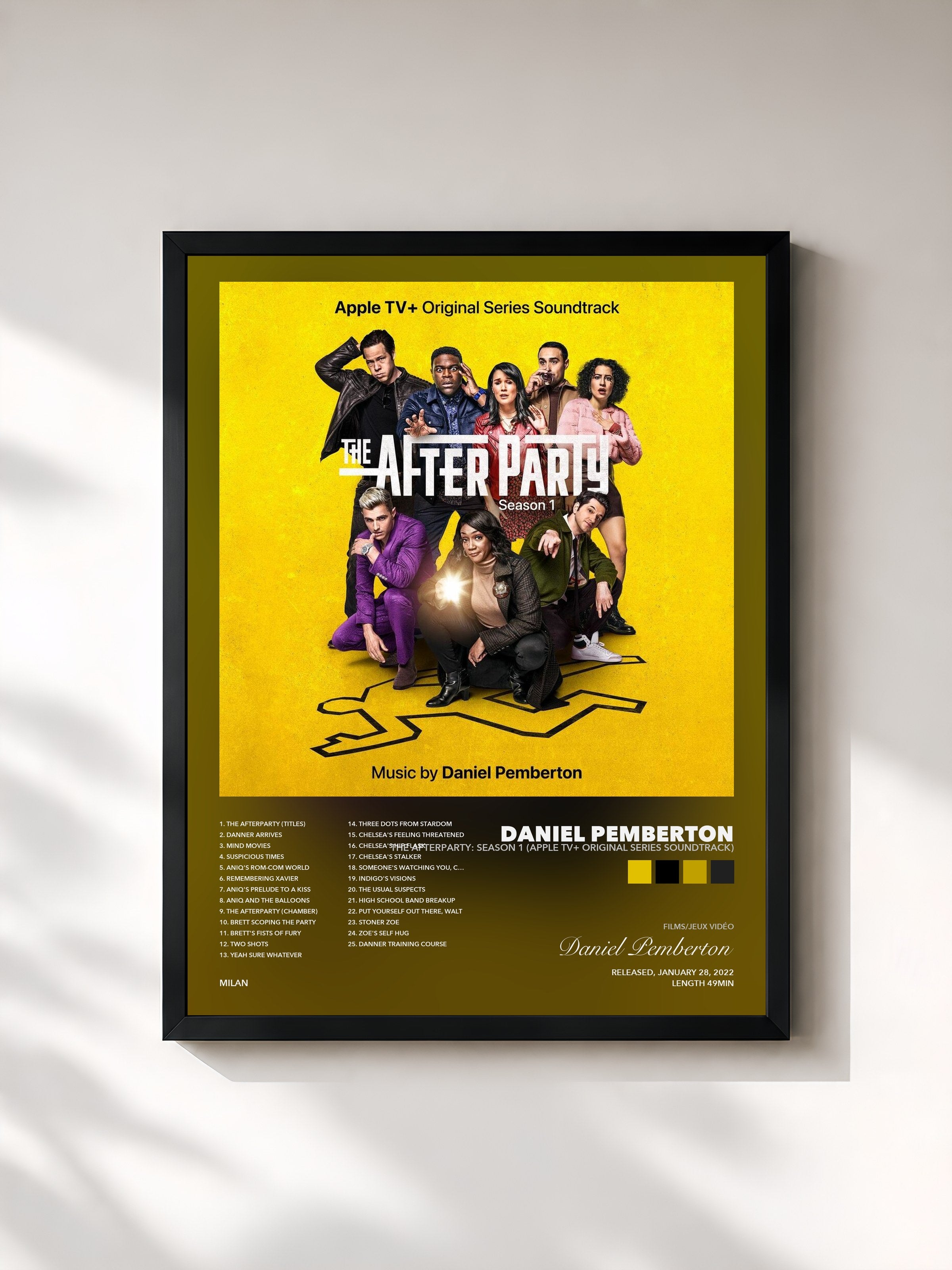Tableau de l'album The Afterparty: Season 1 (Apple TV+ Original Series Soundtrack) de Daniel Pemberton, imprimé et encadré en France