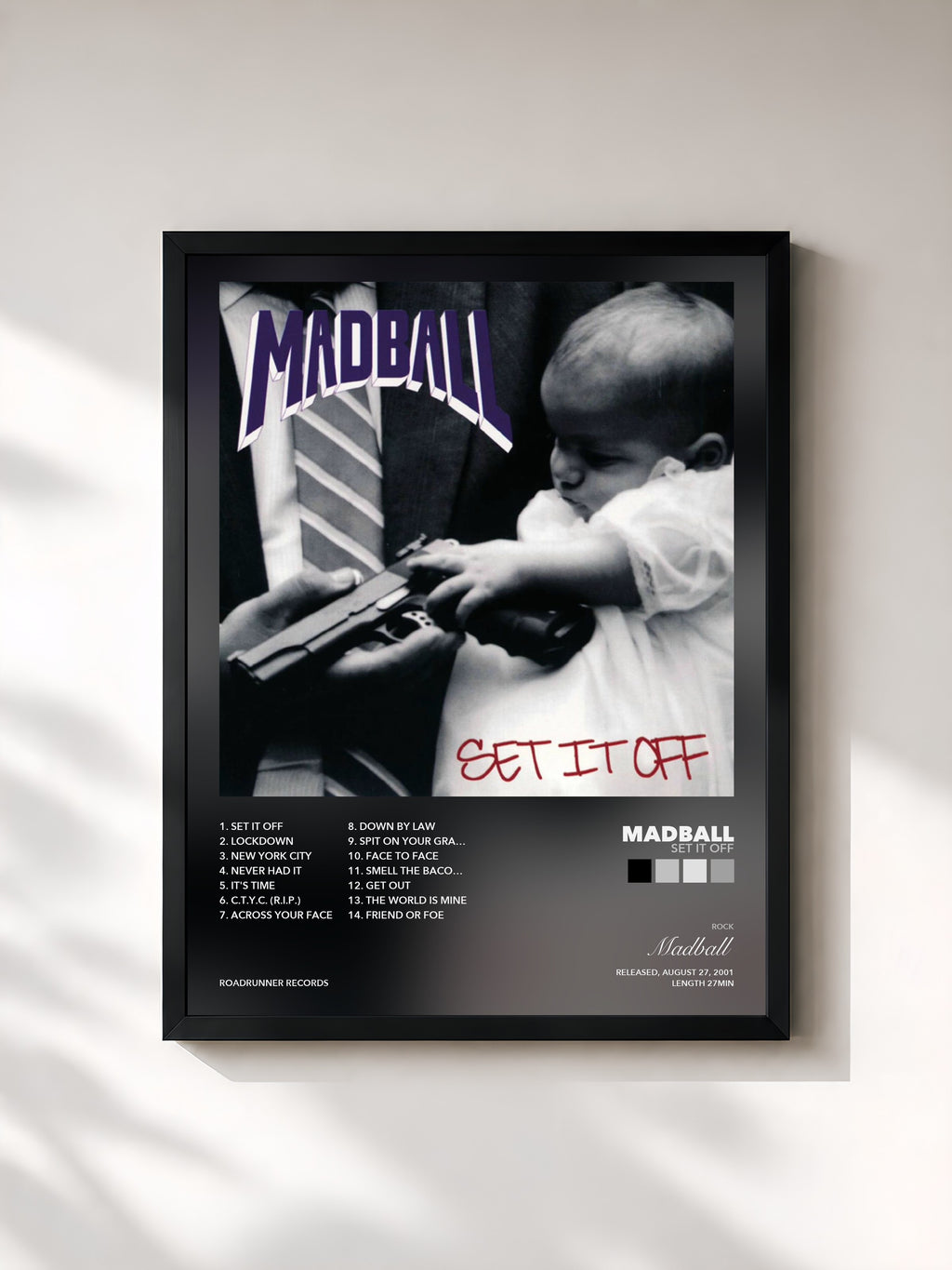 Tableau de l'album Set It Off de Madball, imprimé et encadré en France