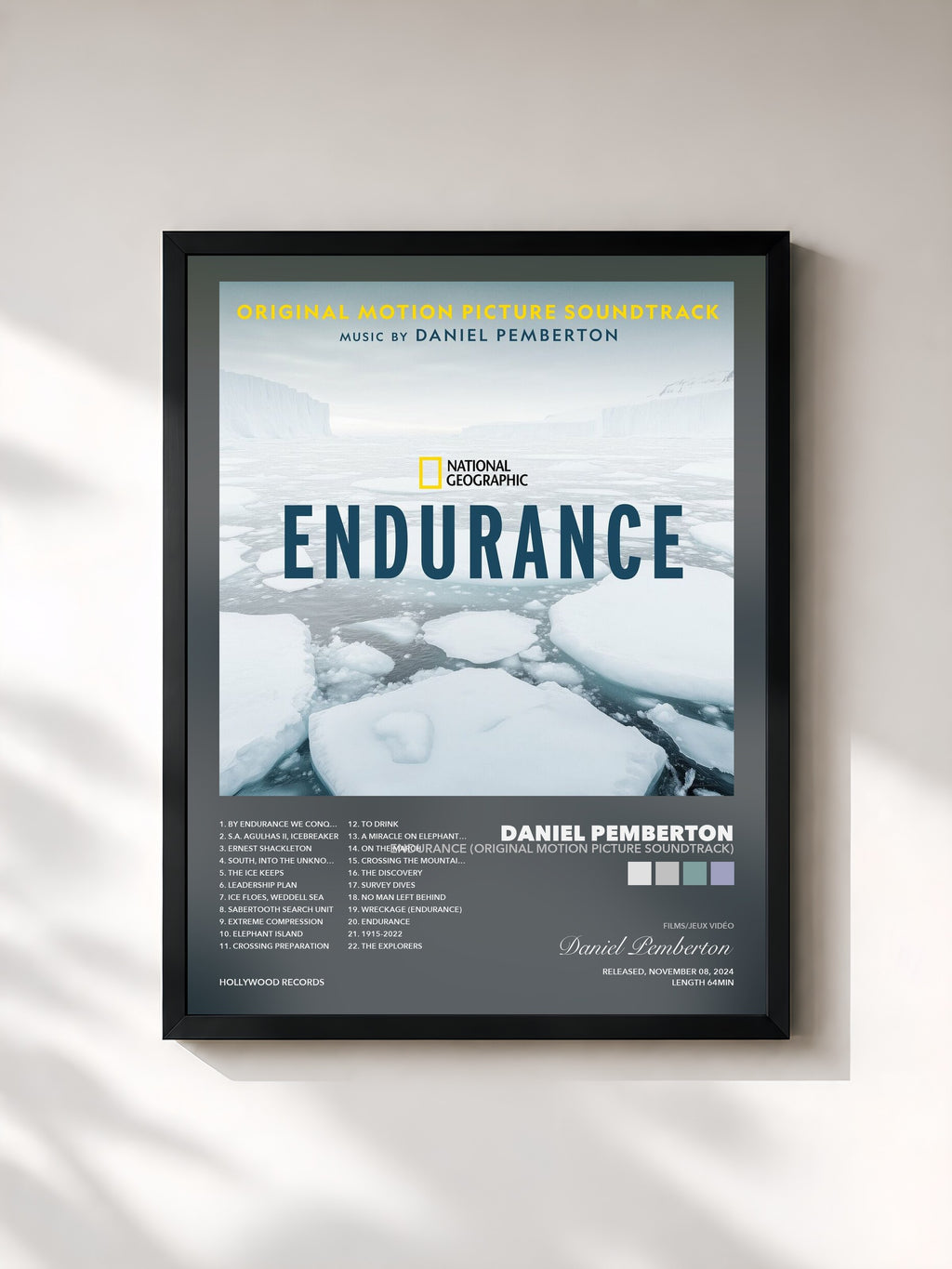 Tableau de l'album Endurance (Original Motion Picture Soundtrack) de Daniel Pemberton, imprimé et encadré en France