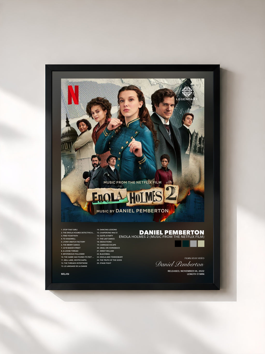 Tableau de l'album Enola Holmes 2 (Music from the Netflix Film) de Daniel Pemberton, imprimé et encadré en France