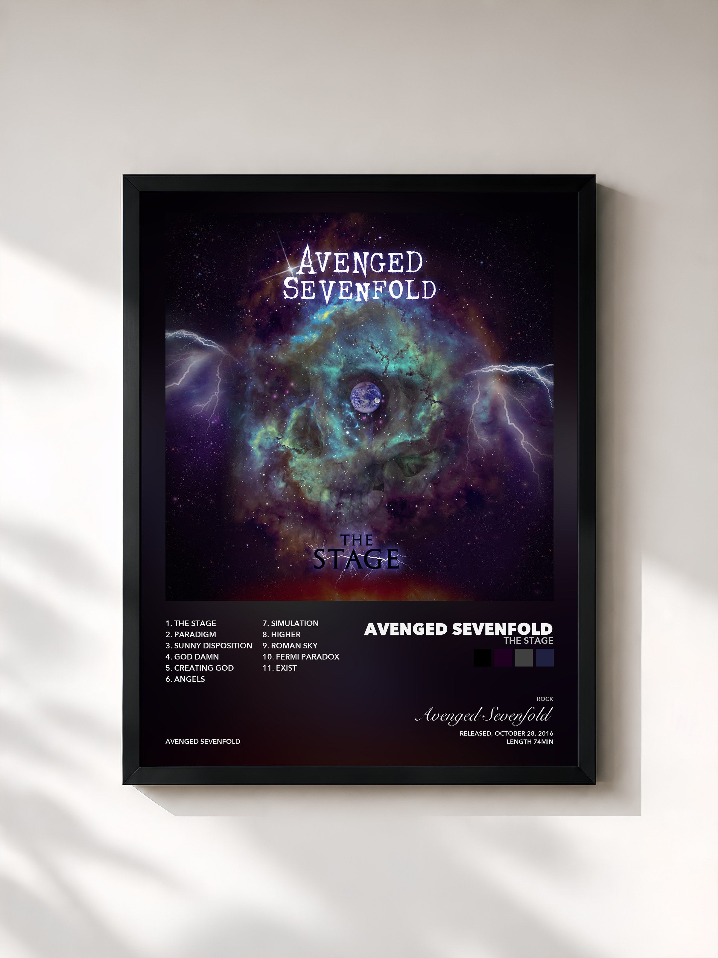 Tableau de l'album The Stage de Avenged Sevenfold, imprimé et encadré en France