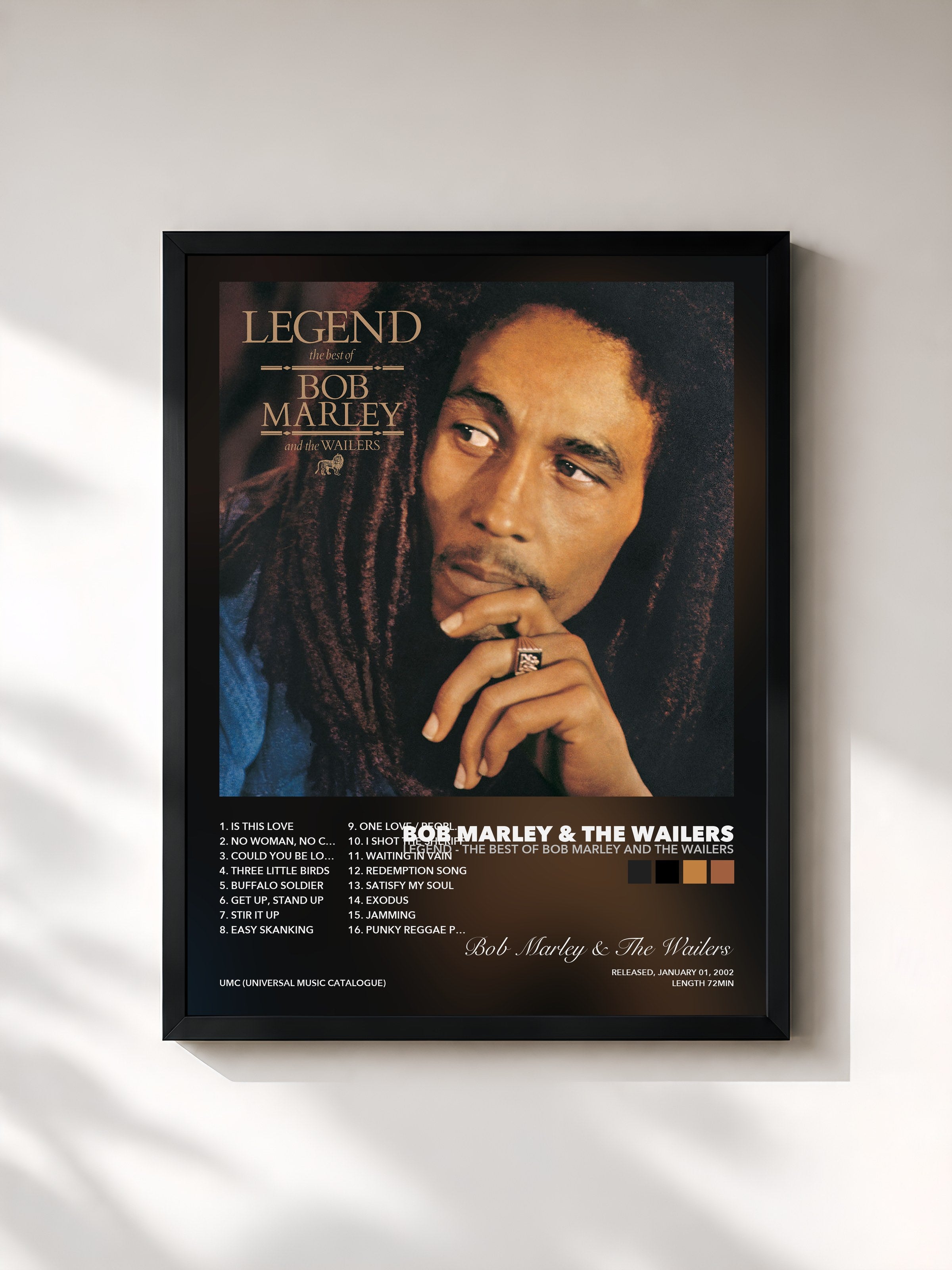 Tableau de l'album Legend - The Best Of Bob Marley And The Wailers de Bob Marley & The Wailers, imprimé et encadré en France