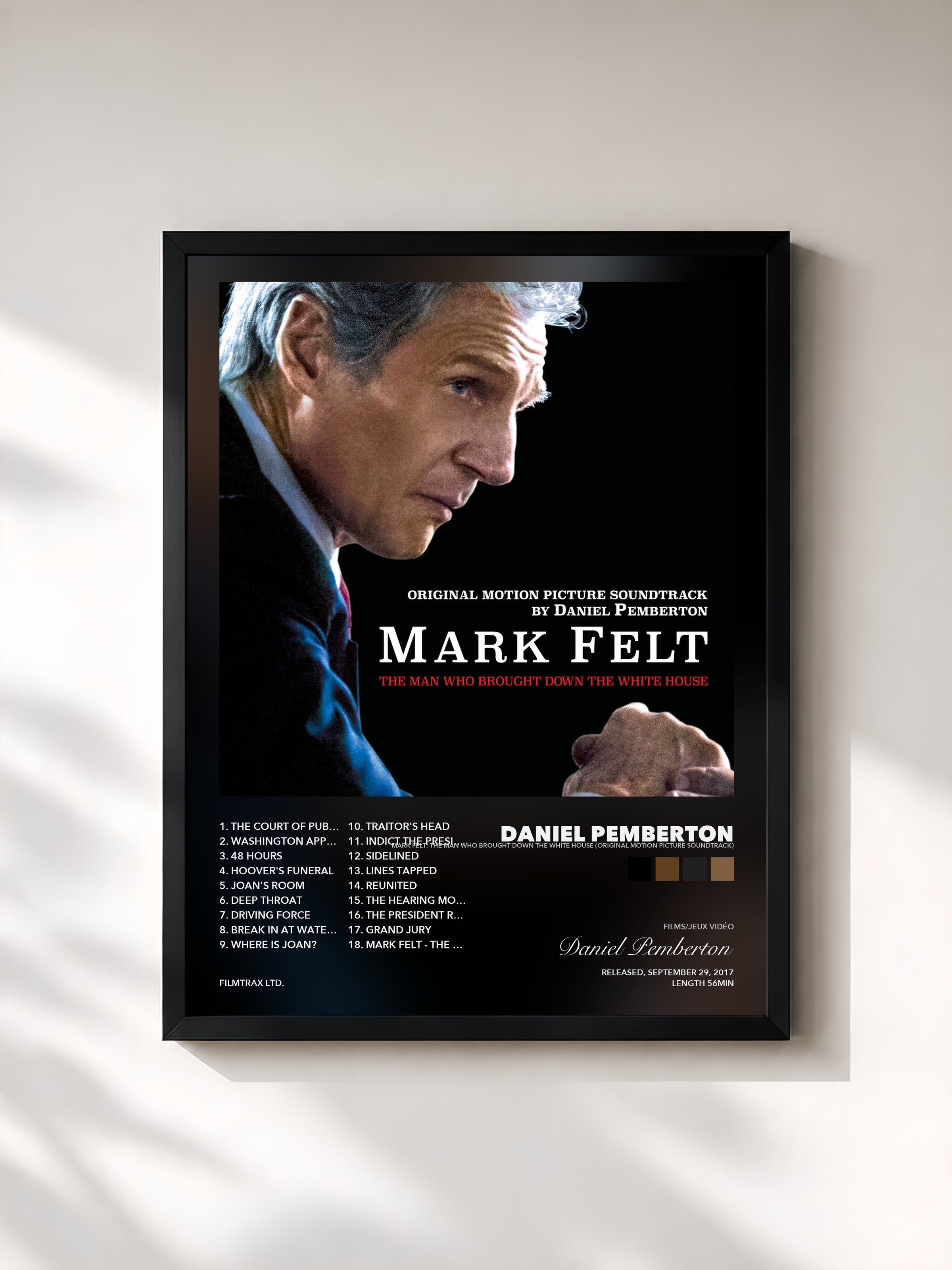 Tableau de l'album Mark Felt: The Man Who Brought Down the White House (Original Motion Picture Soundtrack) de Daniel Pemberton, imprimé et encadré en France