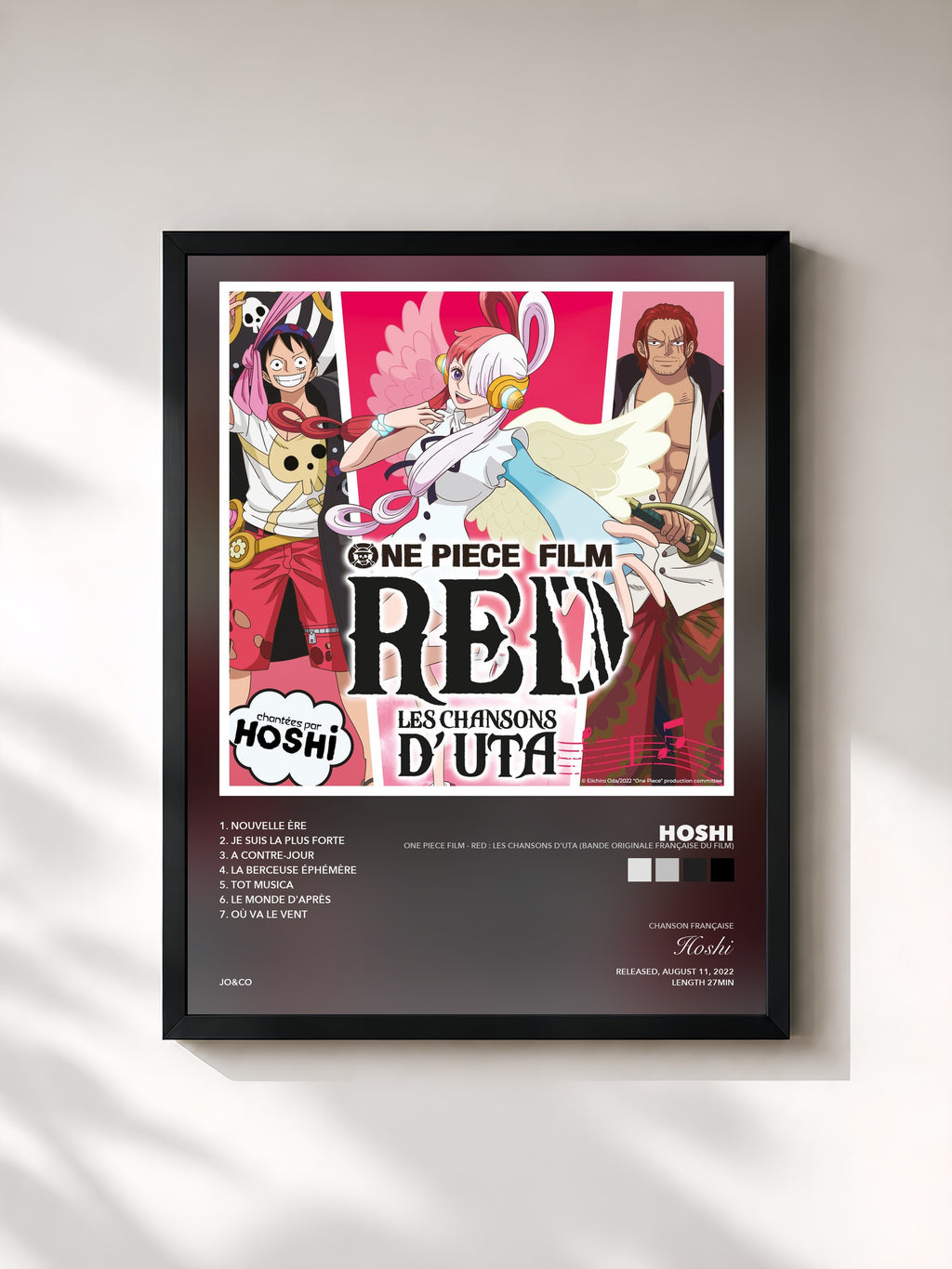 Tableau de l'album ONE PIECE FILM - RED : Les chansons d'Uta (Bande originale française du film) de Hoshi, imprimé et encadré en France