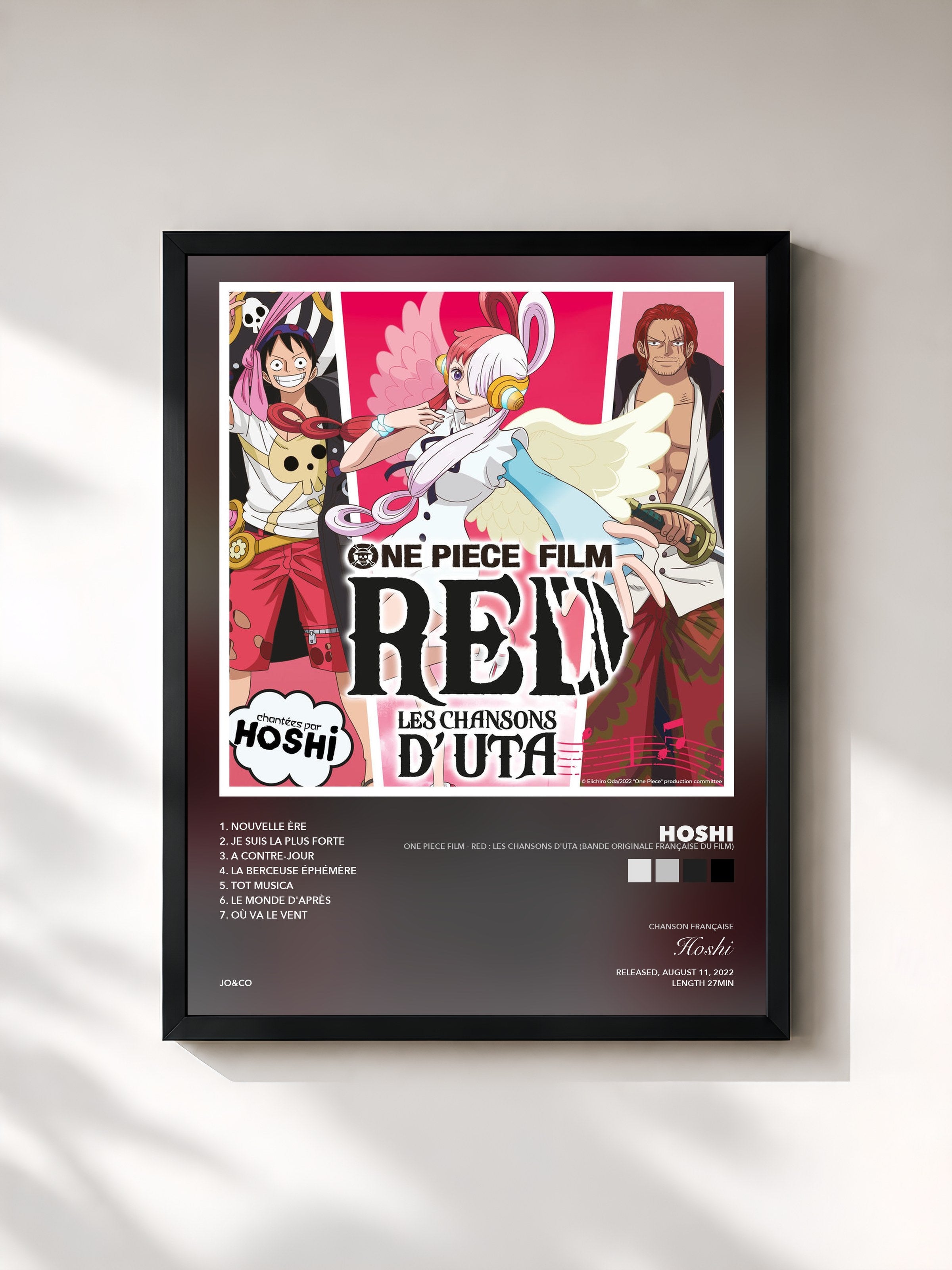 Tableau de l'album ONE PIECE FILM - RED : Les chansons d'Uta (Bande originale française du film) de Hoshi, imprimé et encadré en France