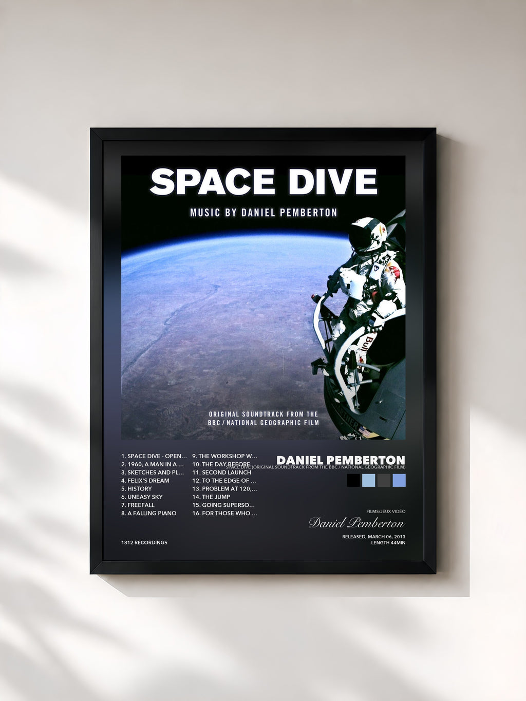 Tableau de l'album Space Dive (Original Soundtrack from the BBC / National Geographic Film) de Daniel Pemberton, imprimé et encadré en France