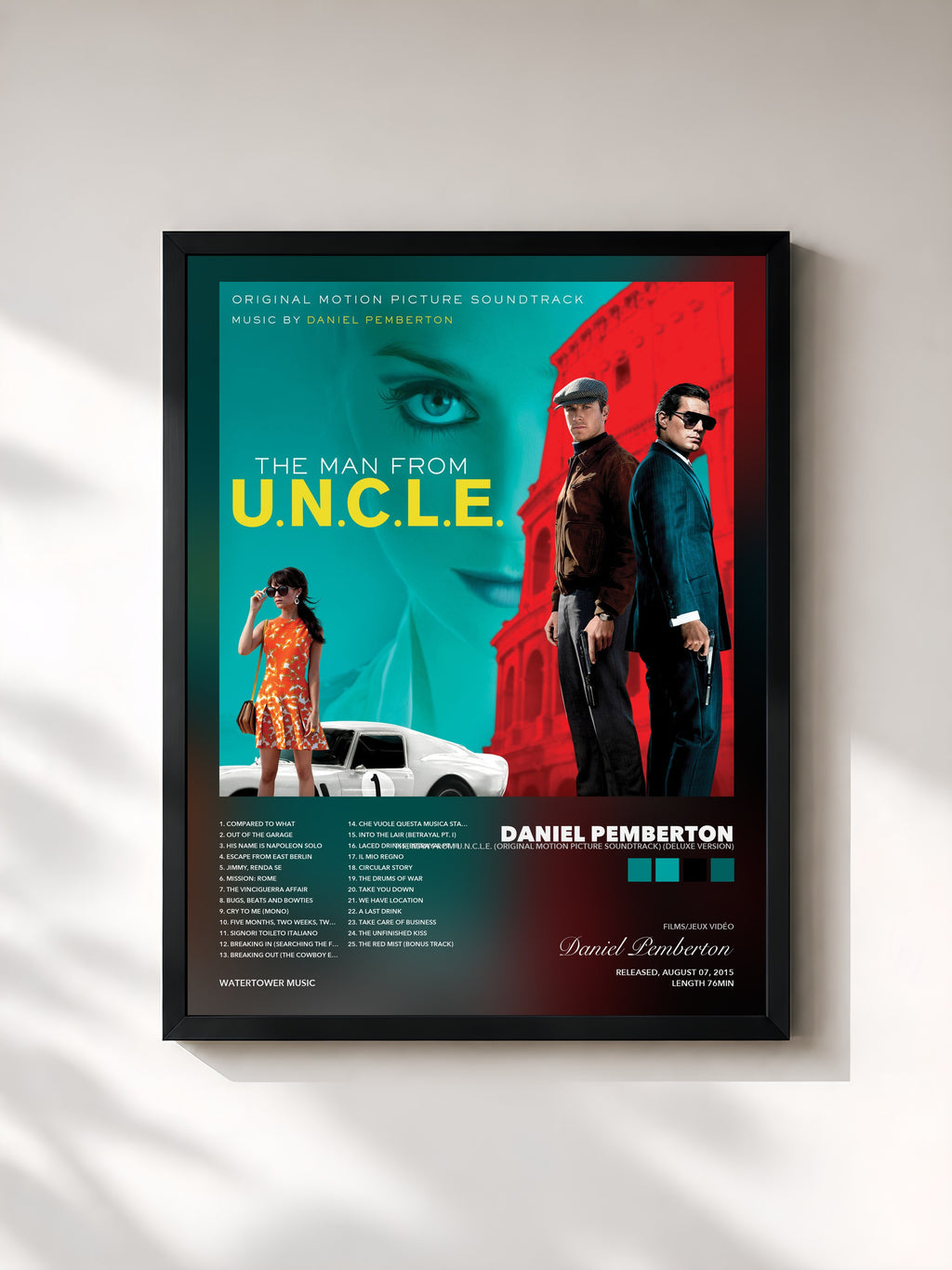 Tableau de l'album The Man from U.N.C.L.E. (Original Motion Picture Soundtrack) (Deluxe Version) de Daniel Pemberton, imprimé et encadré en France