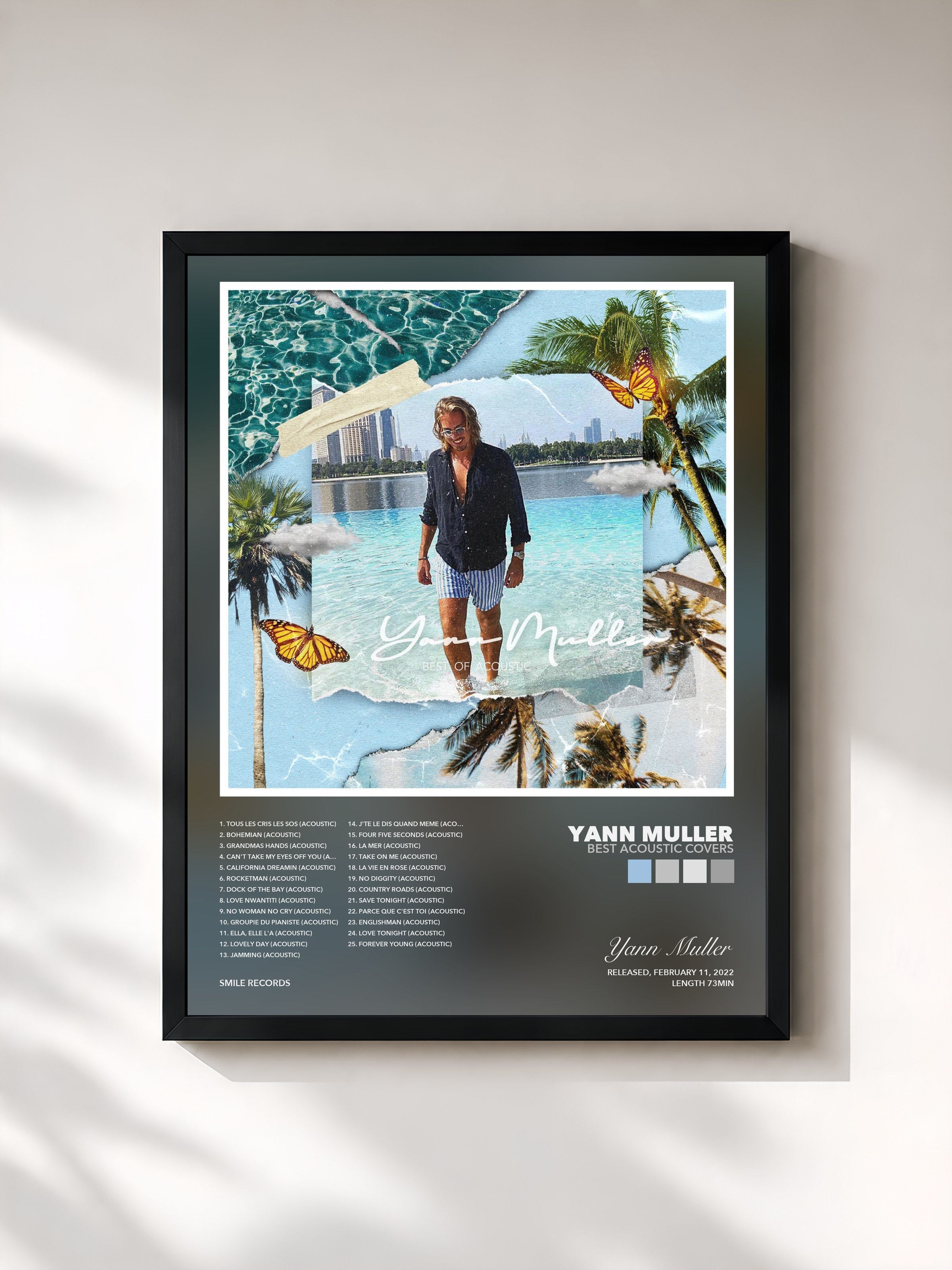 Tableau de l'album Best acoustic covers de Yann Muller, imprimé et encadré en France