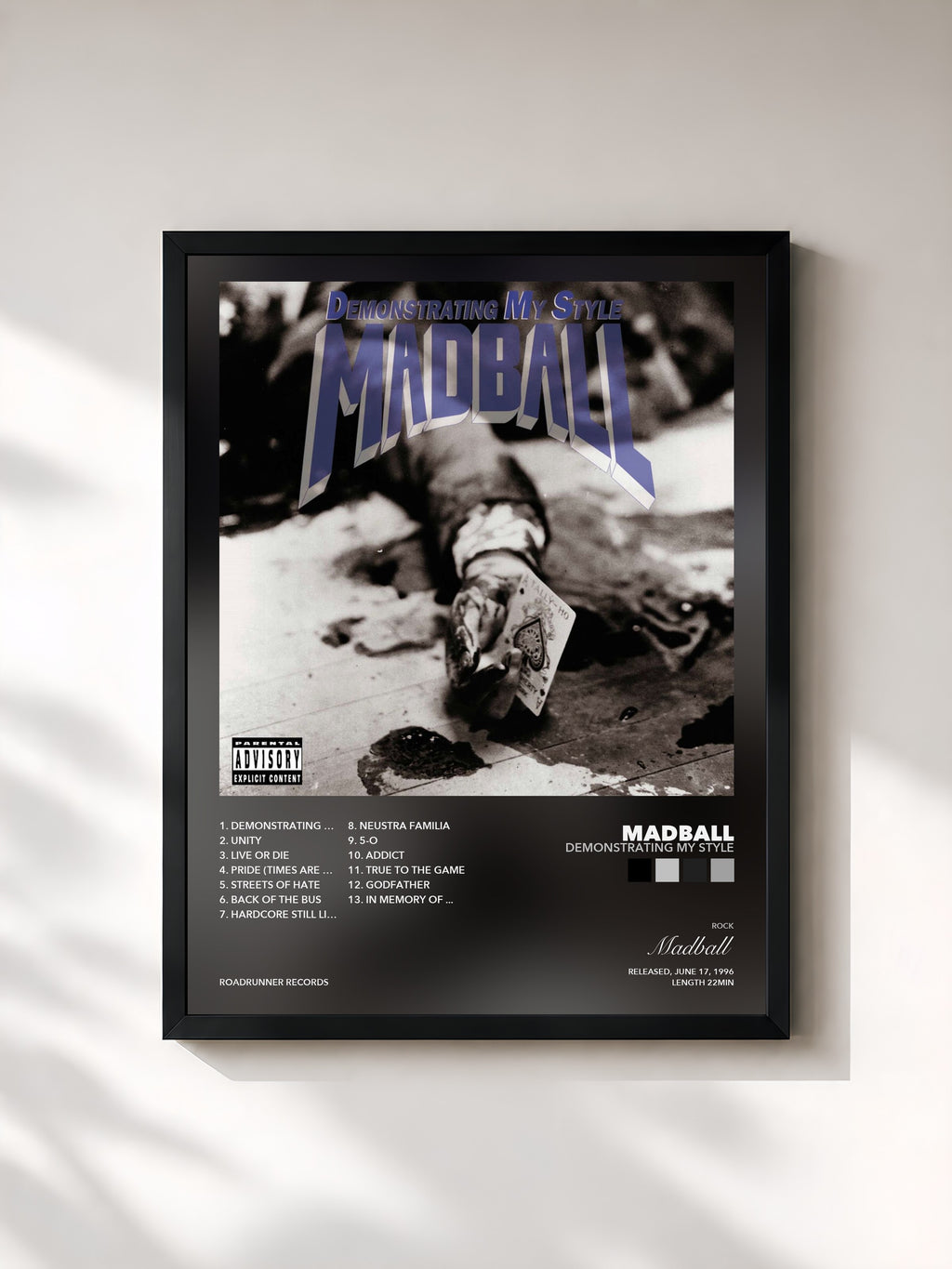 Tableau de l'album Demonstrating My Style de Madball, imprimé et encadré en France