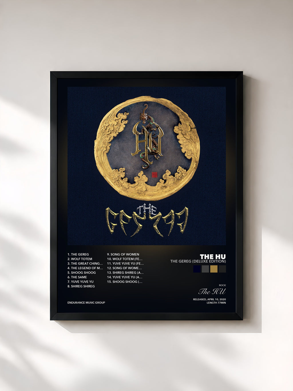 Tableau de l'album The Gereg (Deluxe Edition) de The HU, imprimé et encadré en France