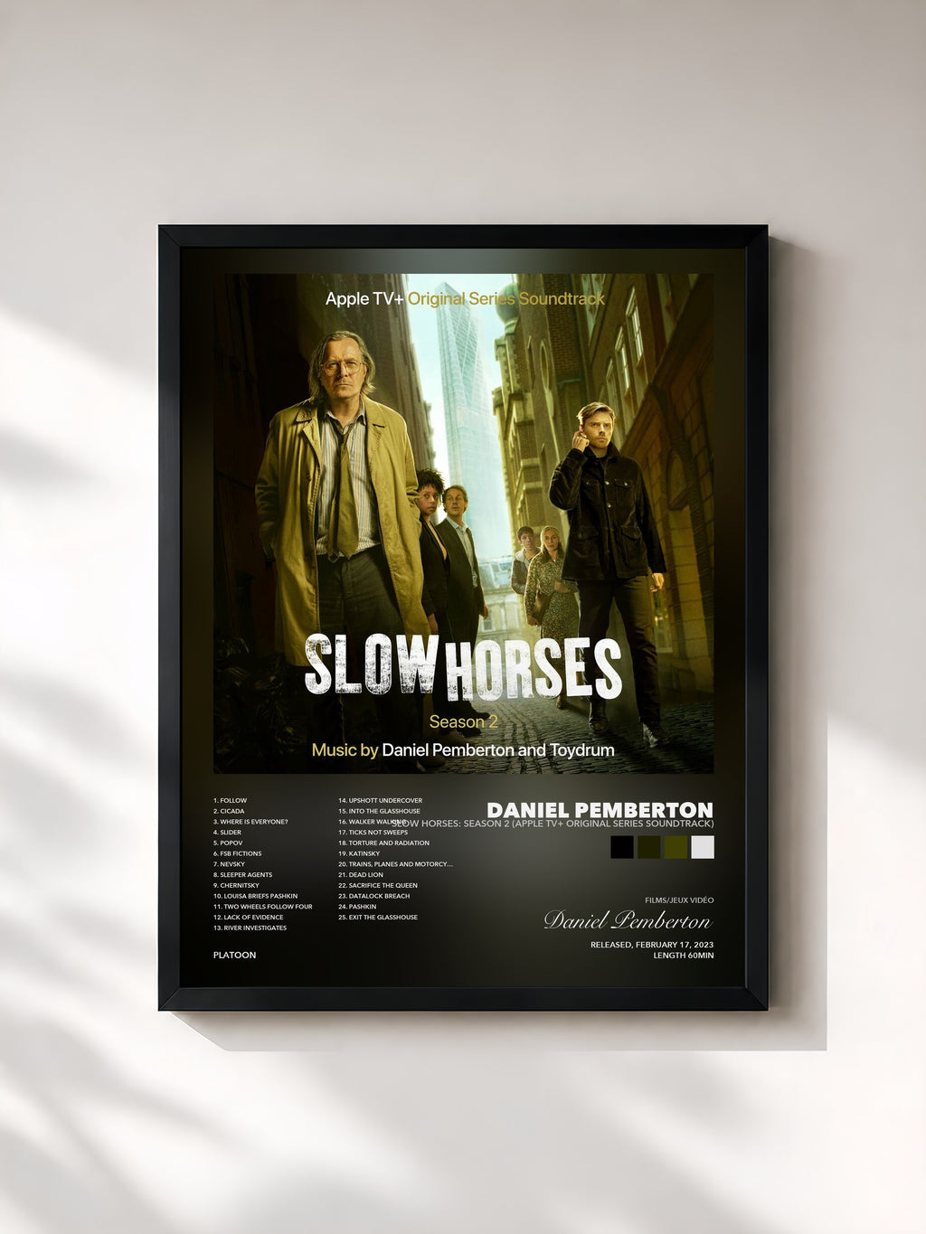Tableau de l'album Slow Horses: Season 2 (Apple TV+ Original Series Soundtrack) de Daniel Pemberton, imprimé et encadré en France