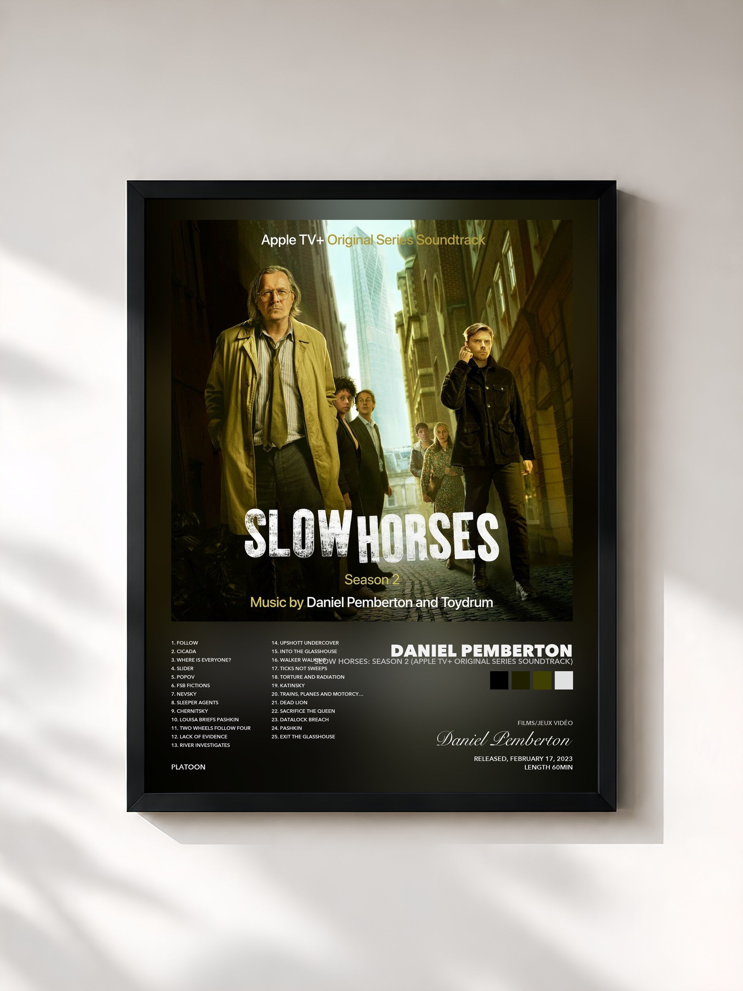 Tableau de l'album Slow Horses: Season 2 (Apple TV+ Original Series Soundtrack) de Daniel Pemberton, imprimé et encadré en France