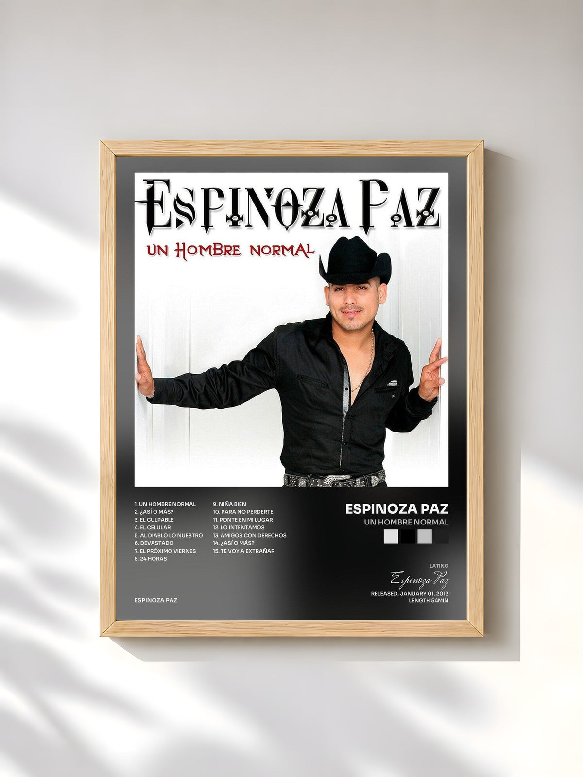 #bois Tableau de l'album Un Hombre Normal de Espinoza Paz, cadre en bois brut, imprimé et encadré en France