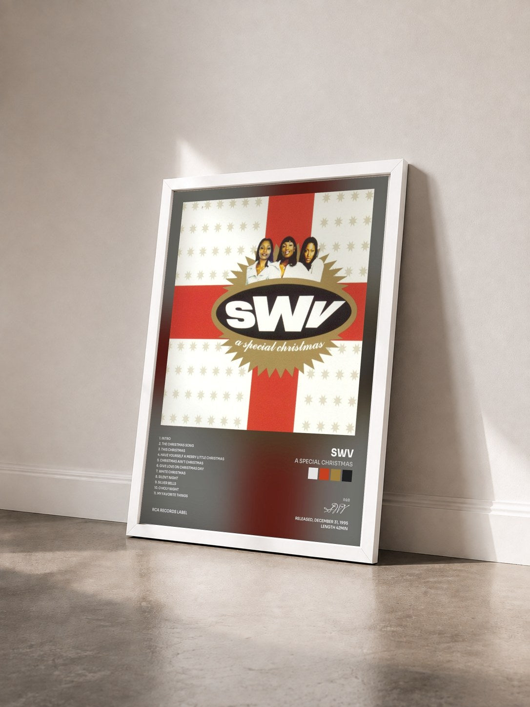 #blanc Tableau de l'album A Special Christmas de SWV vu de trois quarts, cadre blanc
