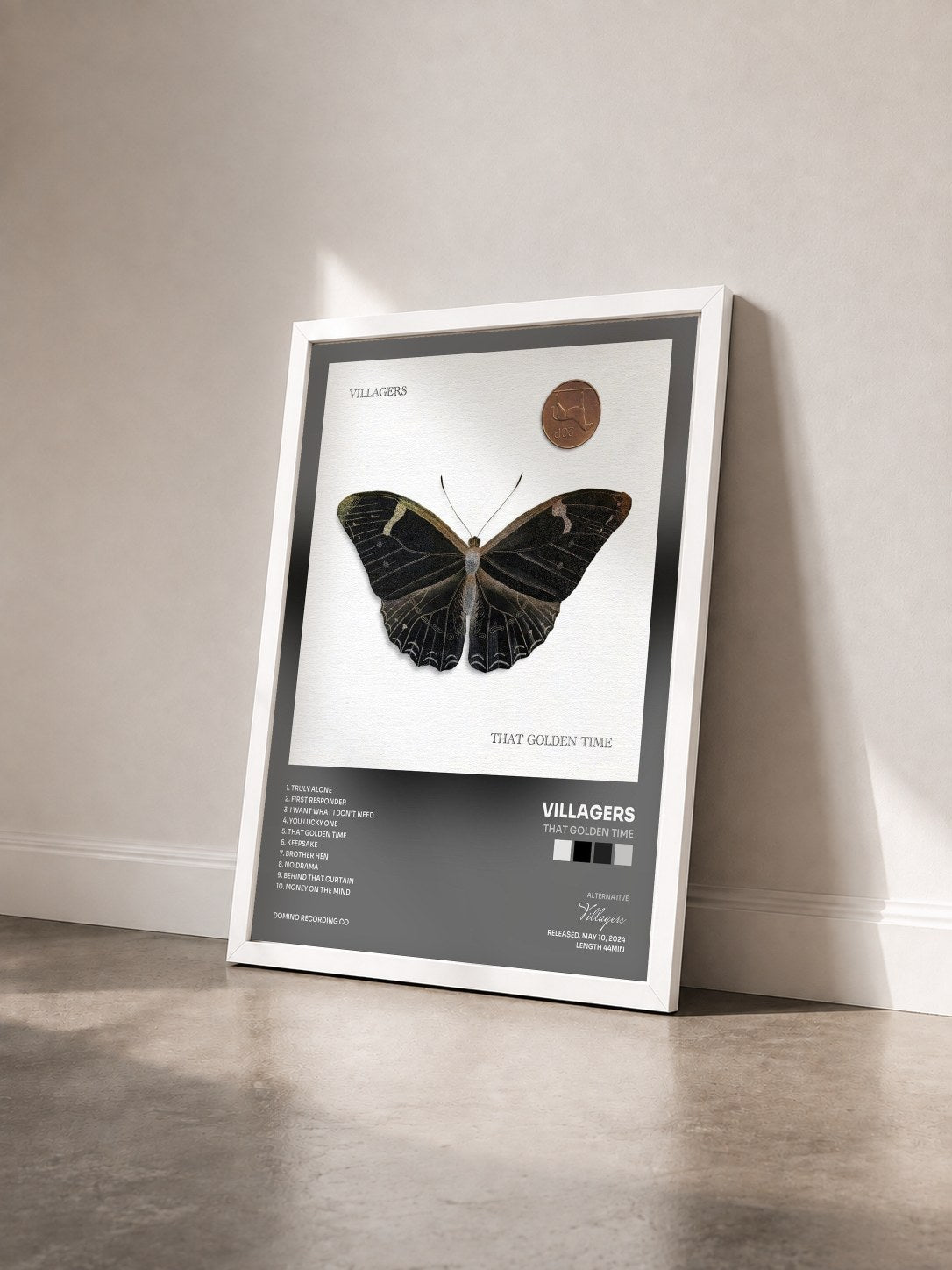 #blanc Tableau de l'album That Golden Time de Villagers vu de trois quarts, cadre blanc