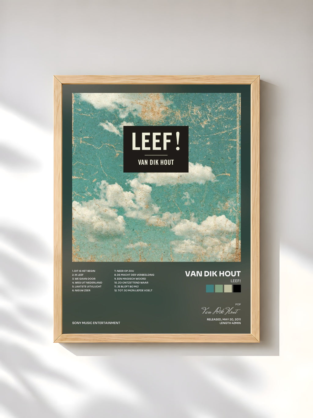 #bois Tableau de l'album Leef! de Van Dik Hout, cadre en bois brut, imprimé et encadré en France