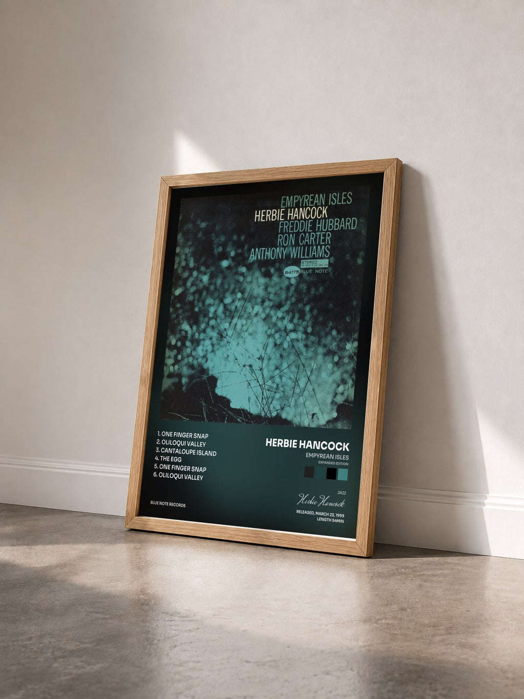 #bois Tableau de l'album Empyrean Isles (Expanded Edition) de Herbie Hancock vu de trois quarts, cadre en bois brut