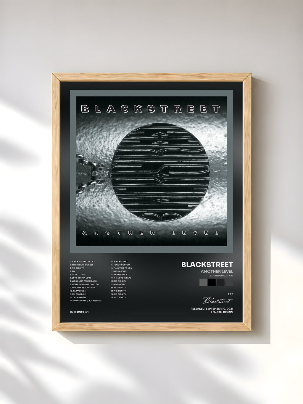 #bois Tableau de l'album Another Level (Expanded Edition) de Blackstreet, cadre en bois brut, imprimé et encadré en France