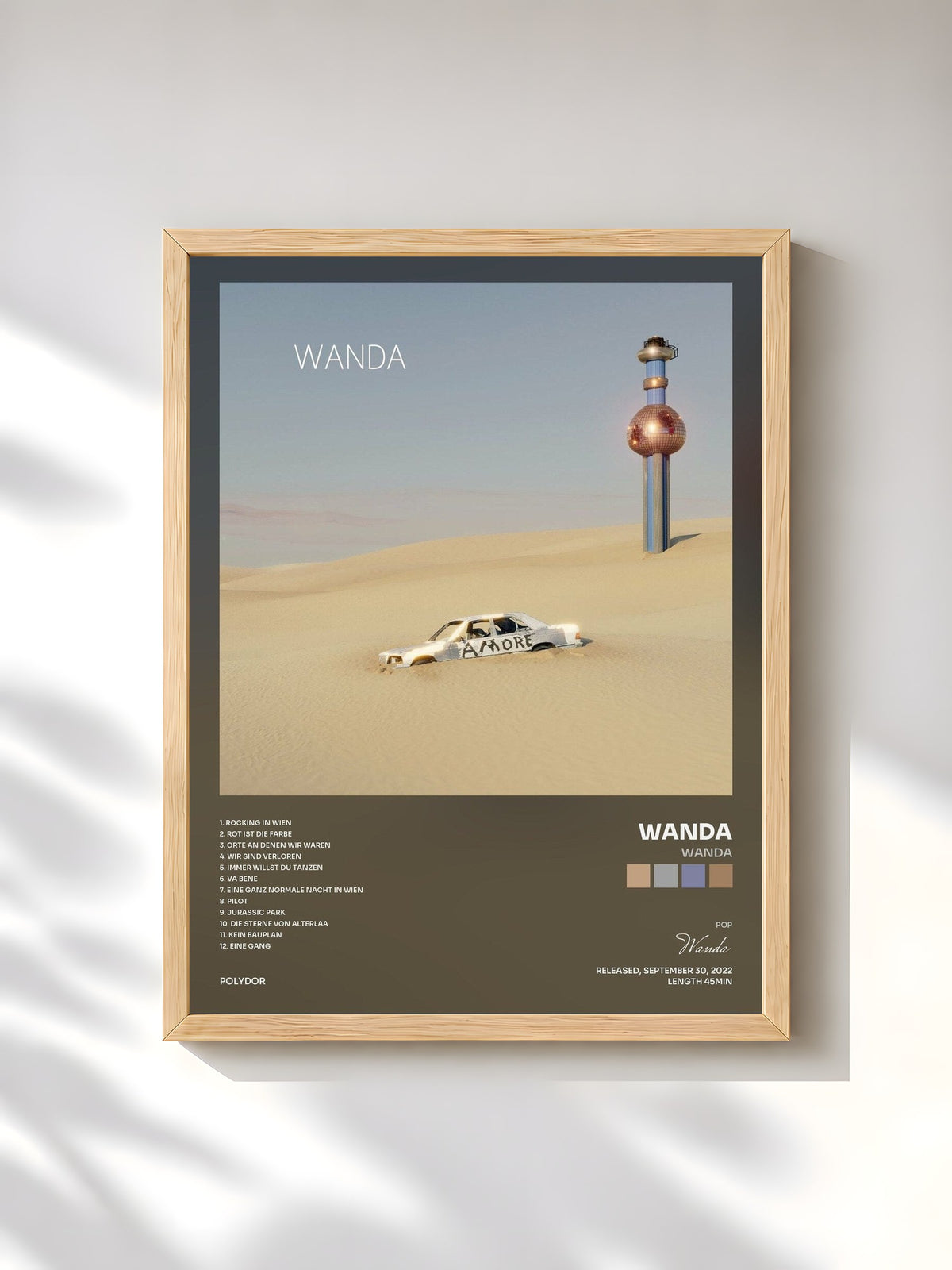 #bois Tableau de l'album Wanda de Wanda, cadre en bois brut, imprimé et encadré en France