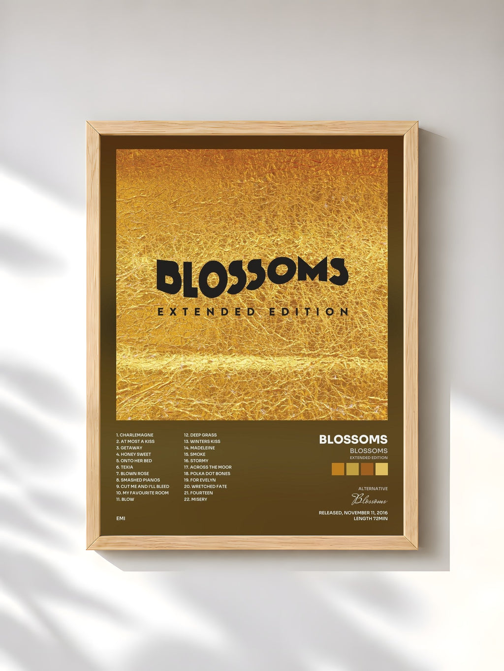 #bois Tableau de l'album Blossoms (Extended Edition) de Blossoms, cadre en bois brut, imprimé et encadré en France