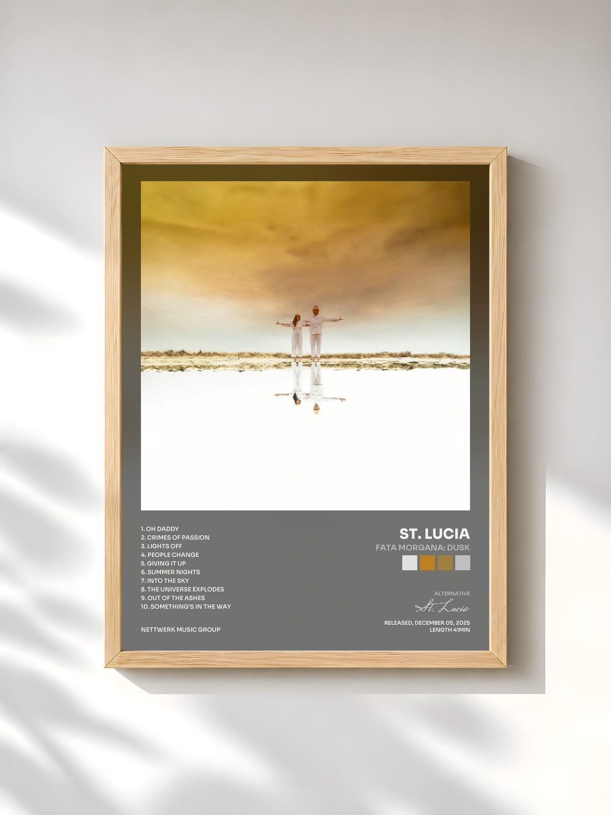 #bois Tableau de l'album Fata Morgana: Dusk de St. Lucia, cadre en bois brut, imprimé et encadré en France