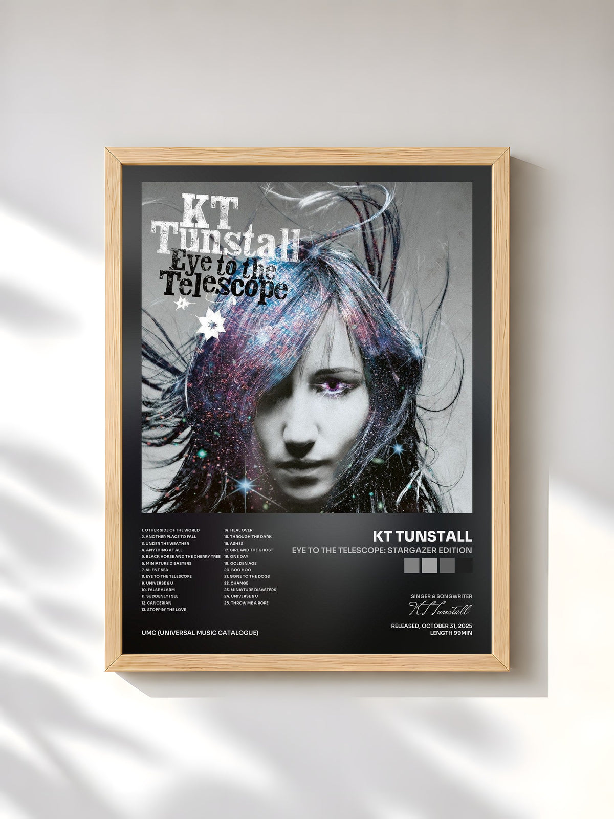 #bois Tableau de l'album Eye to the Telescope: Stargazer Edition de KT Tunstall, cadre en bois brut, imprimé et encadré en France