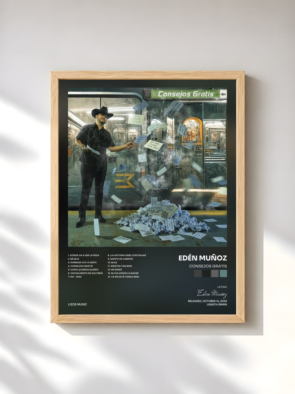 #bois Tableau de l'album Consejos Gratis de Edén Muñoz, cadre en bois brut, imprimé et encadré en France