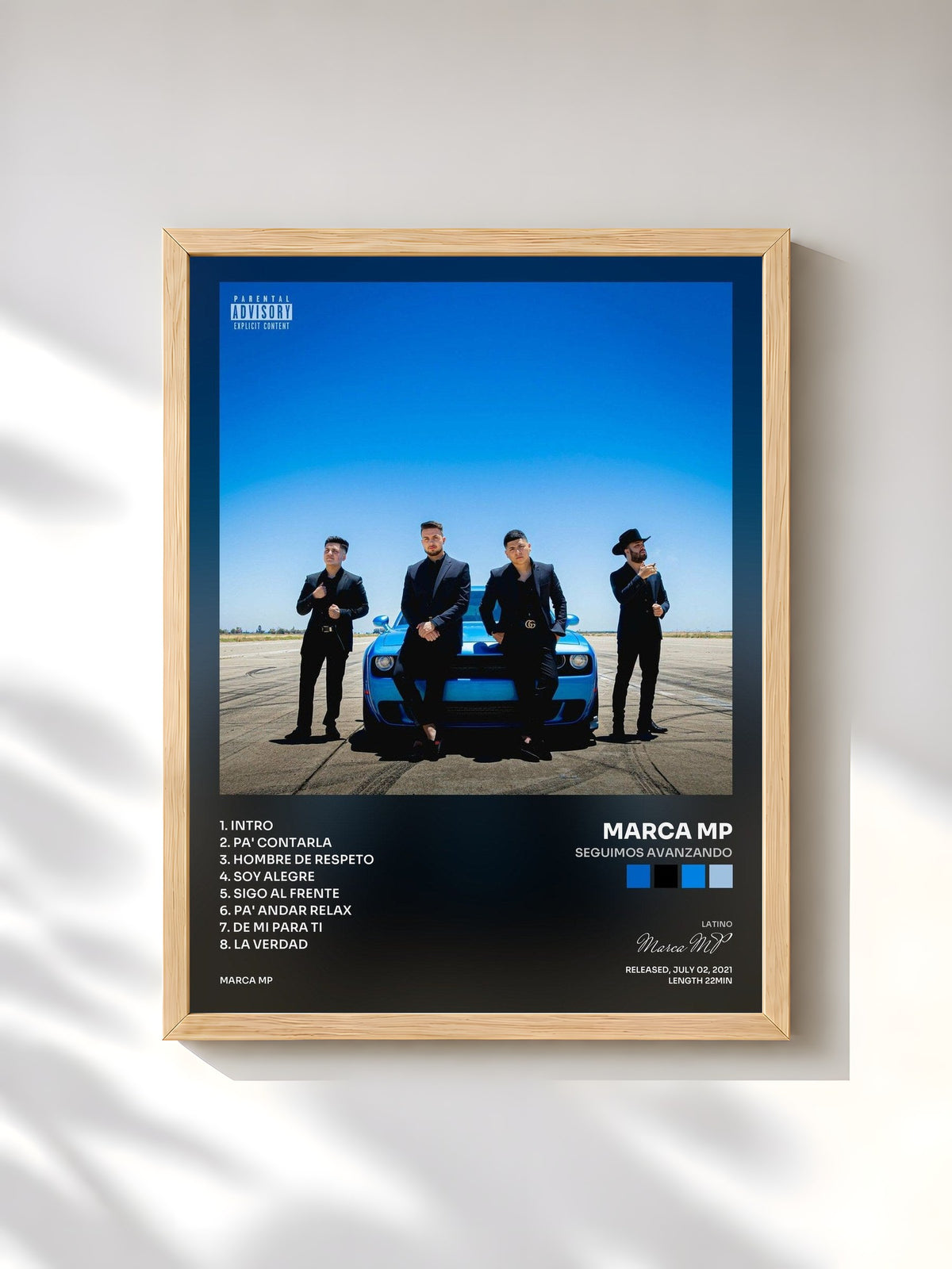 #bois Tableau de l'album Seguimos Avanzando de Marca MP, cadre en bois brut, imprimé et encadré en France