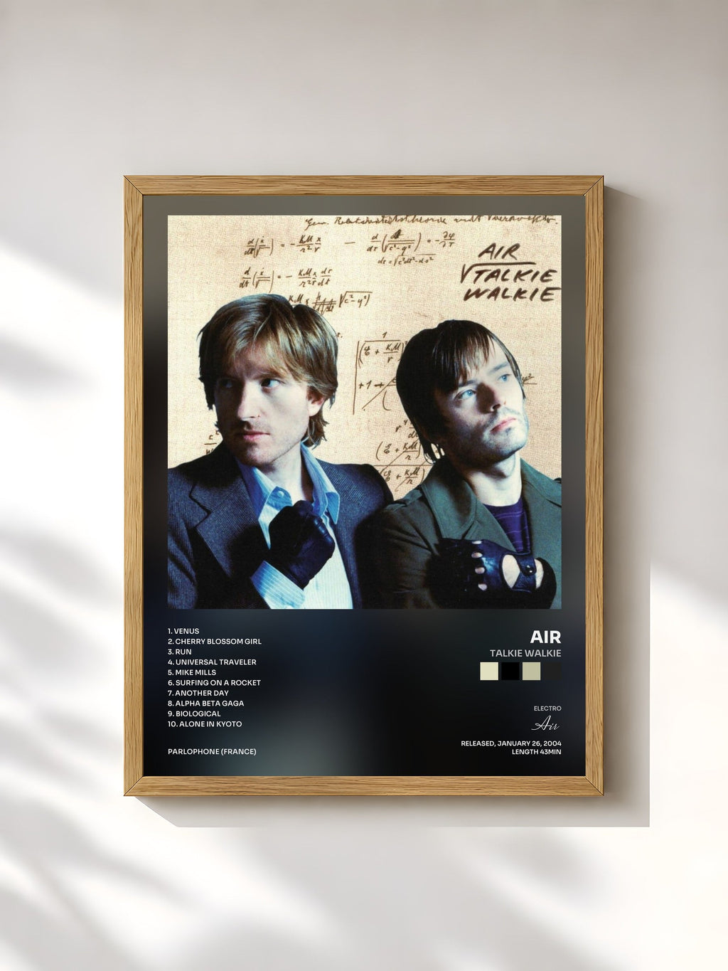 #bois Tableau de l'album Talkie Walkie de Air, cadre en bois brut, imprimé et encadré en France