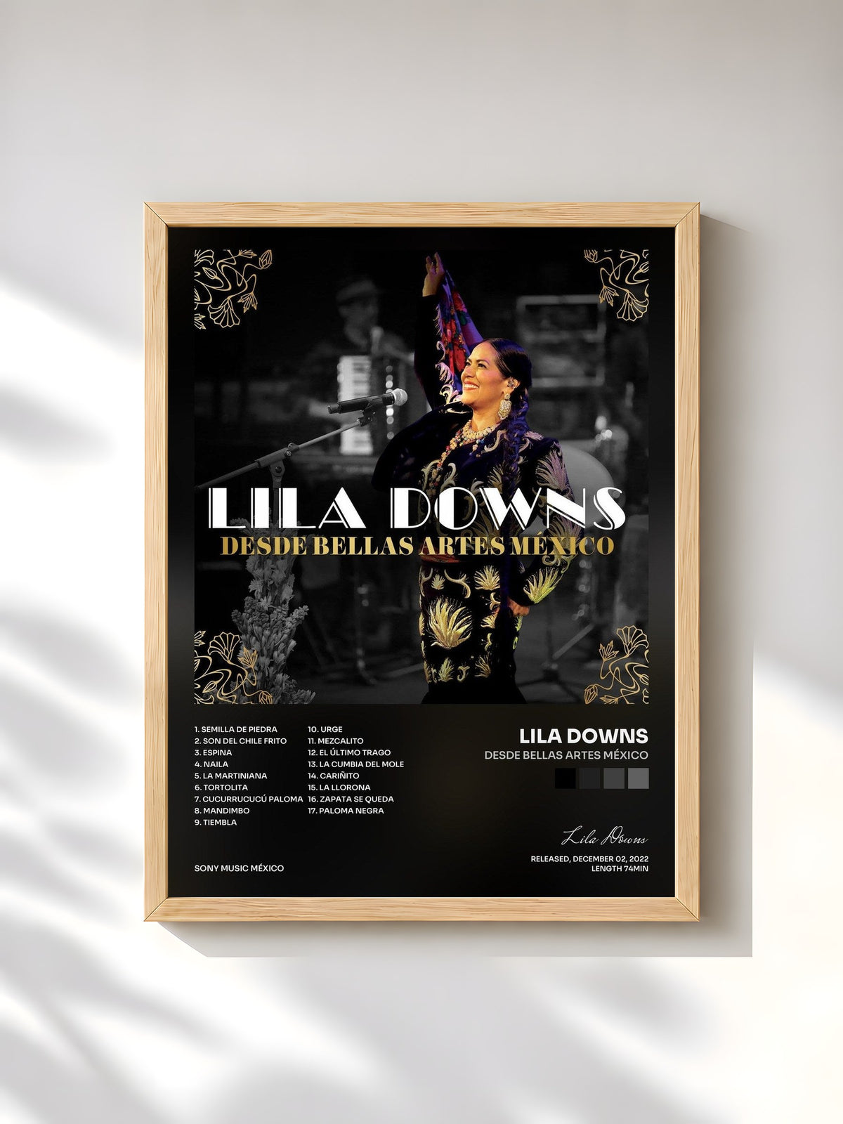 #bois Tableau de l'album Desde Bellas Artes México de Lila Downs, cadre en bois brut, imprimé et encadré en France