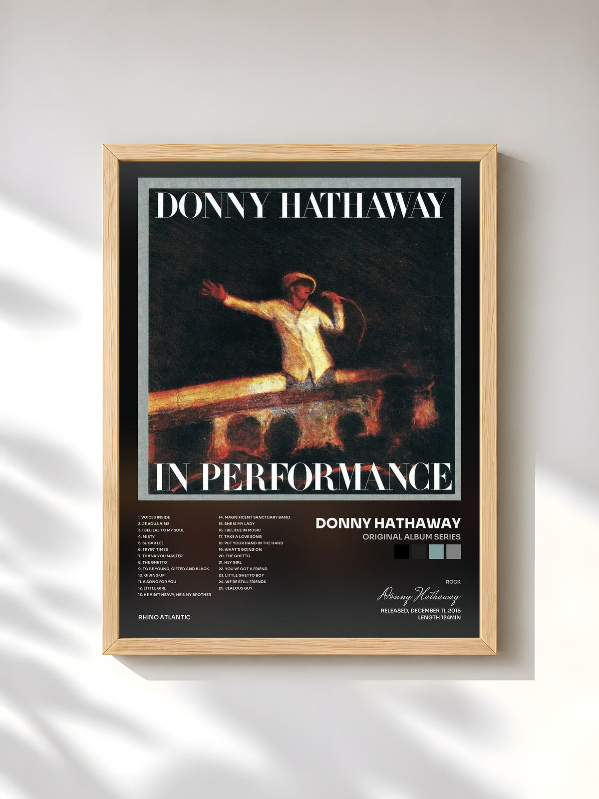 #bois Tableau de l'album Original Album Series de Donny Hathaway, cadre en bois brut, imprimé et encadré en France