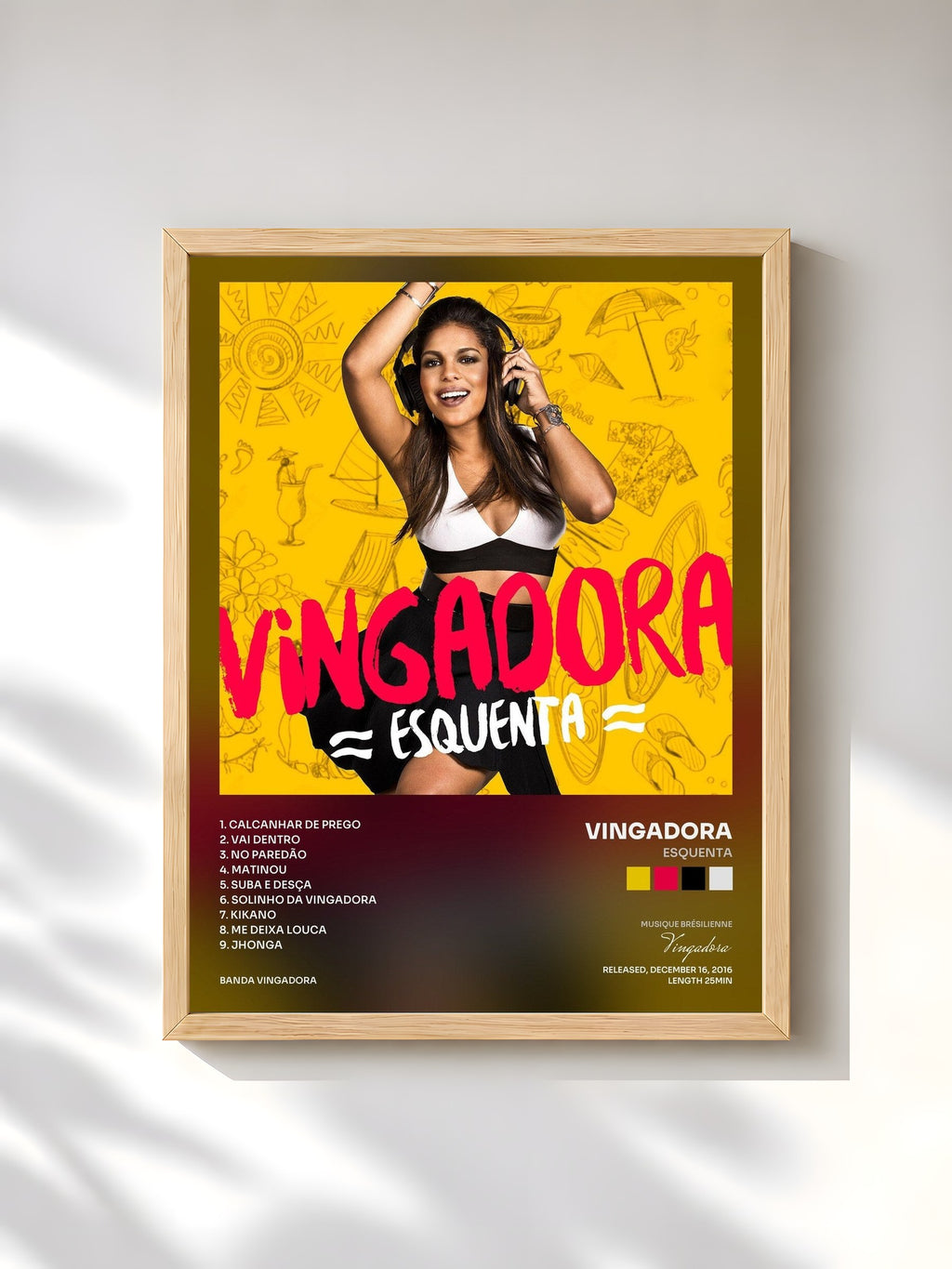 #bois Tableau de l'album Esquenta de Vingadora, cadre en bois brut, imprimé et encadré en France