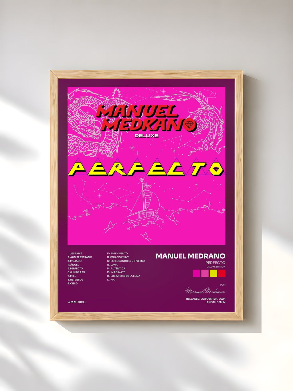 #bois Tableau de l'album PERFECTO (Deluxe Edition) de Manuel Medrano, cadre en bois brut, imprimé et encadré en France