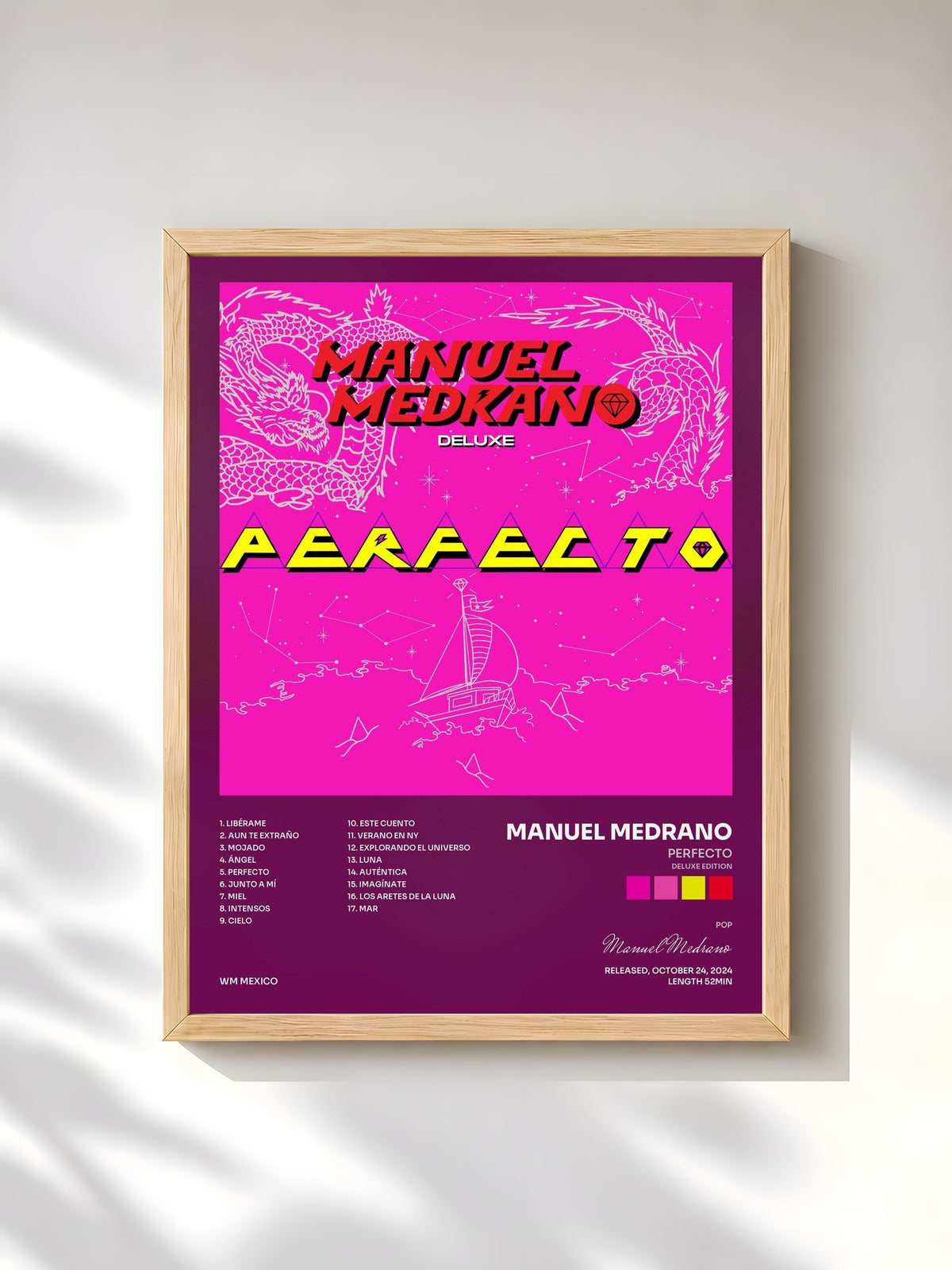 #bois Tableau de l'album PERFECTO (Deluxe Edition) de Manuel Medrano, cadre en bois brut, imprimé et encadré en France