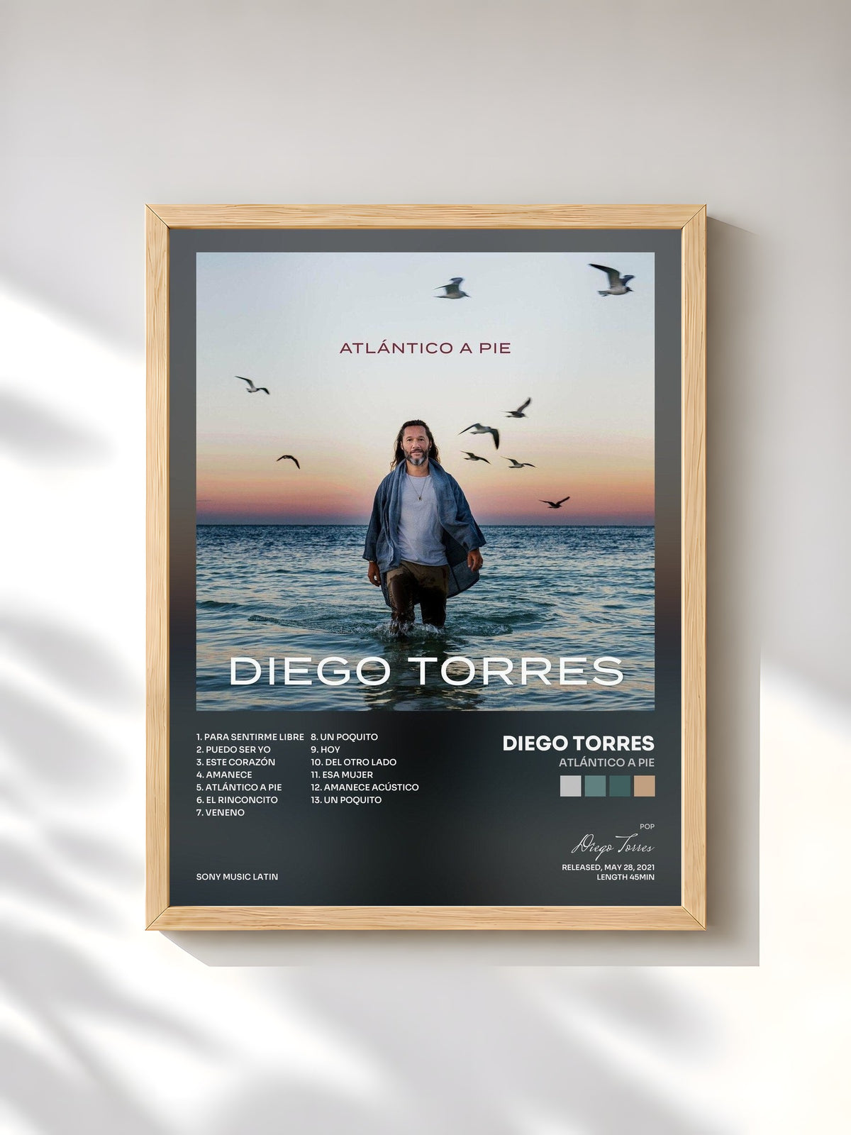 #bois Tableau de l'album Atlántico a Pie de Diego Torres, cadre en bois brut, imprimé et encadré en France
